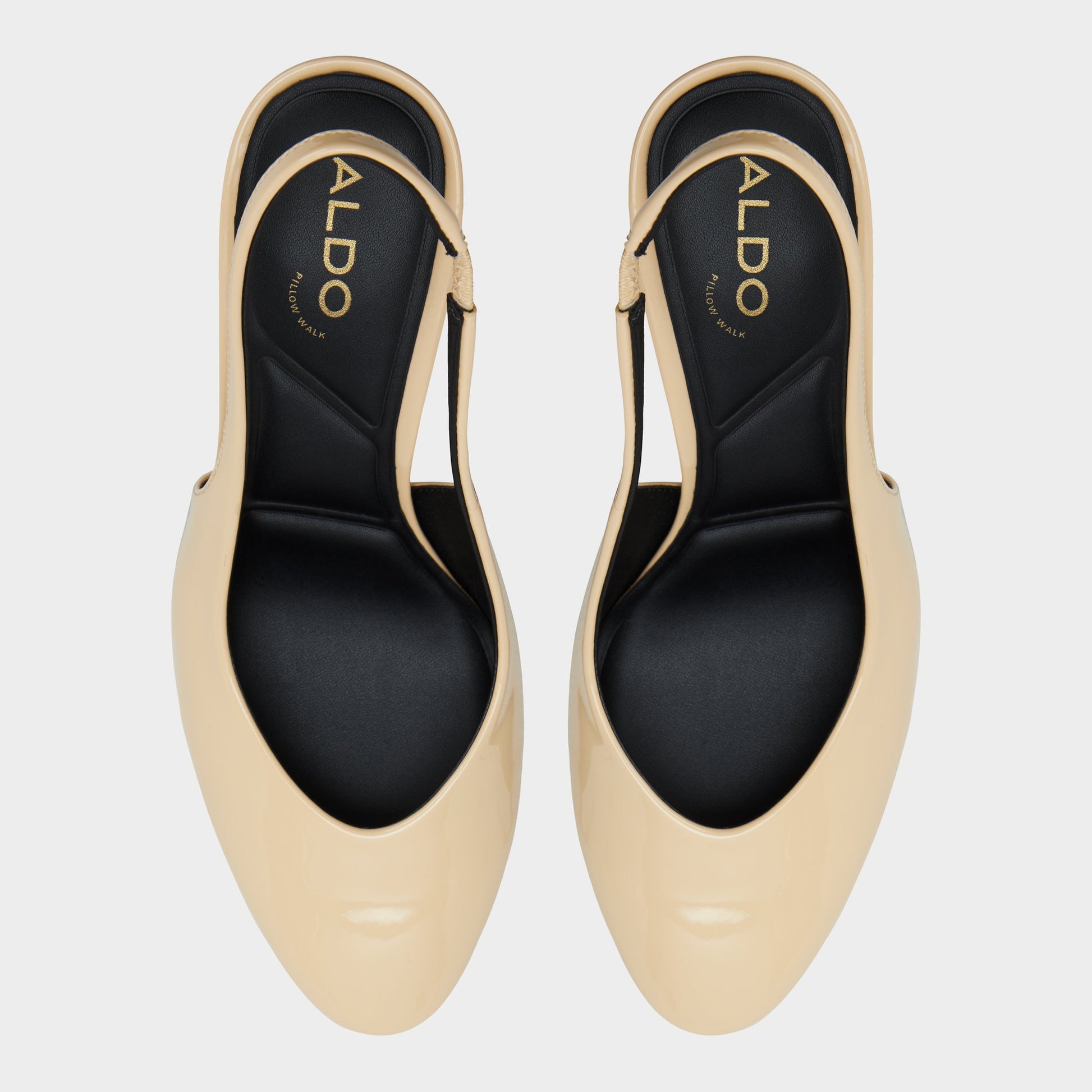 Top-down view of the Light yellow Annalore Slingback high heel
