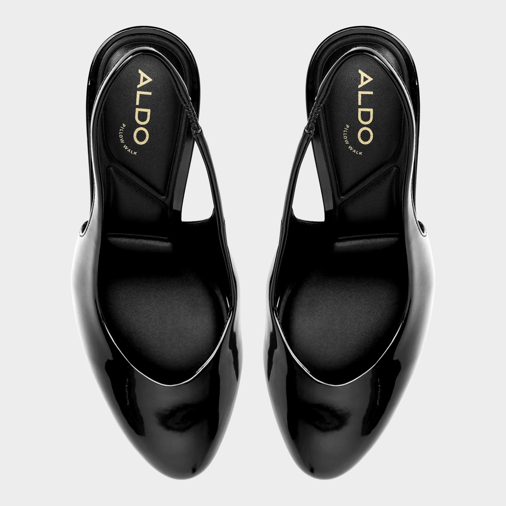 Vue de dessus de la Noir Annalore Talon haut à bride arrière
