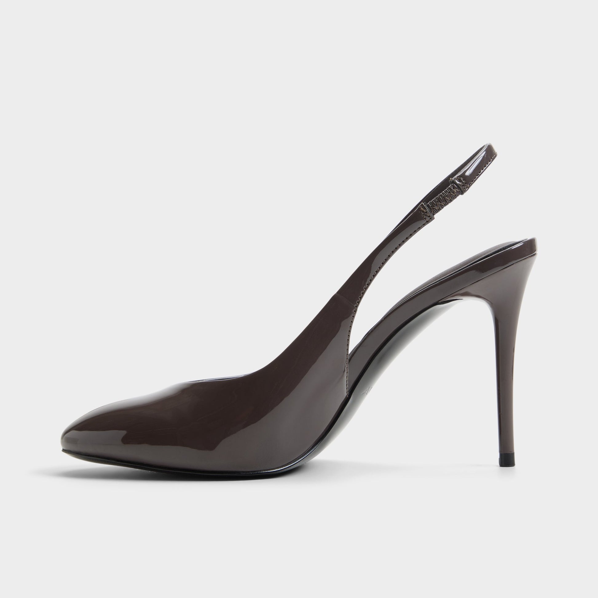 Vue latérale de Brun foncé Annalore Talon haut à bride arrière