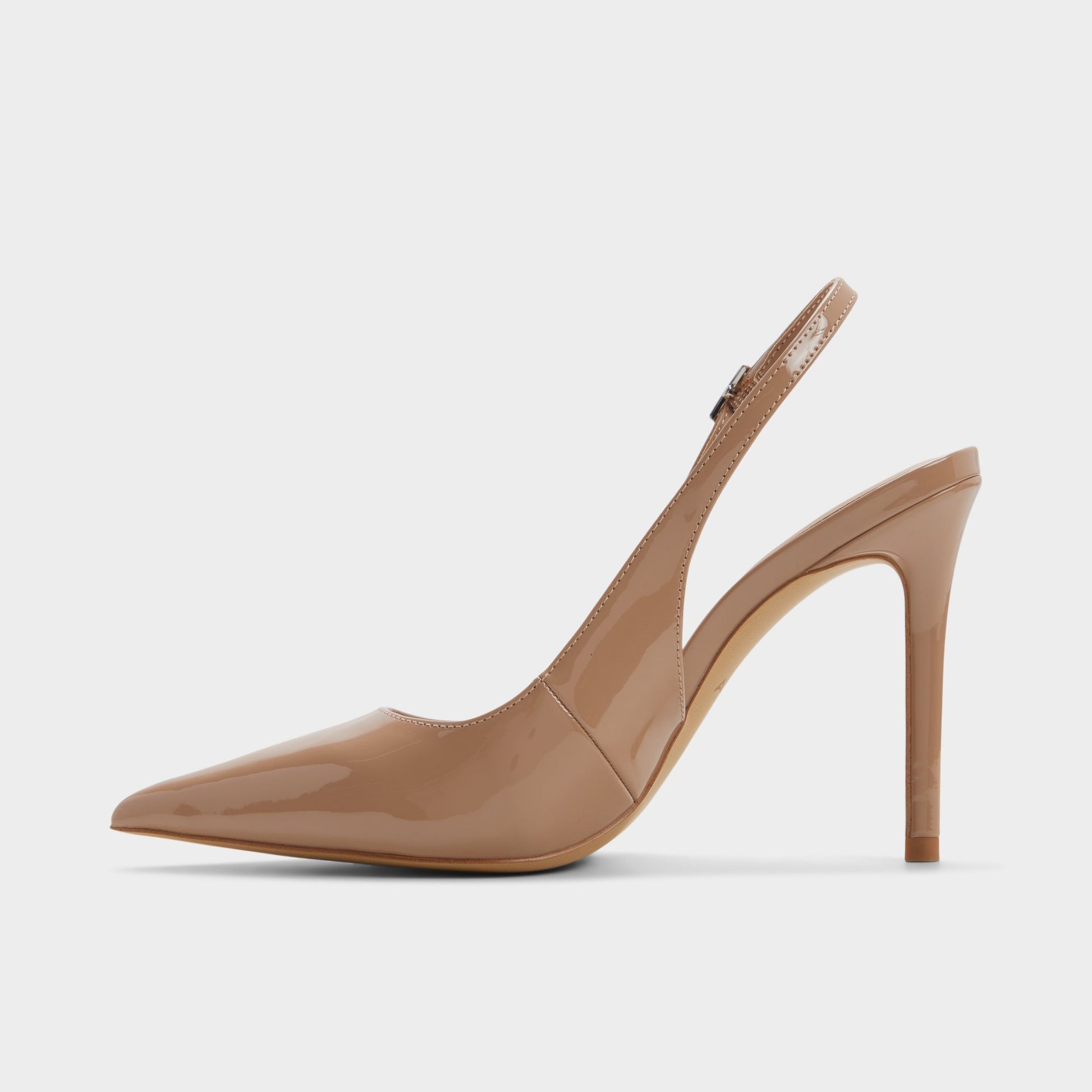 Side view of Light brown Stessysling2.0 Sling back high heel