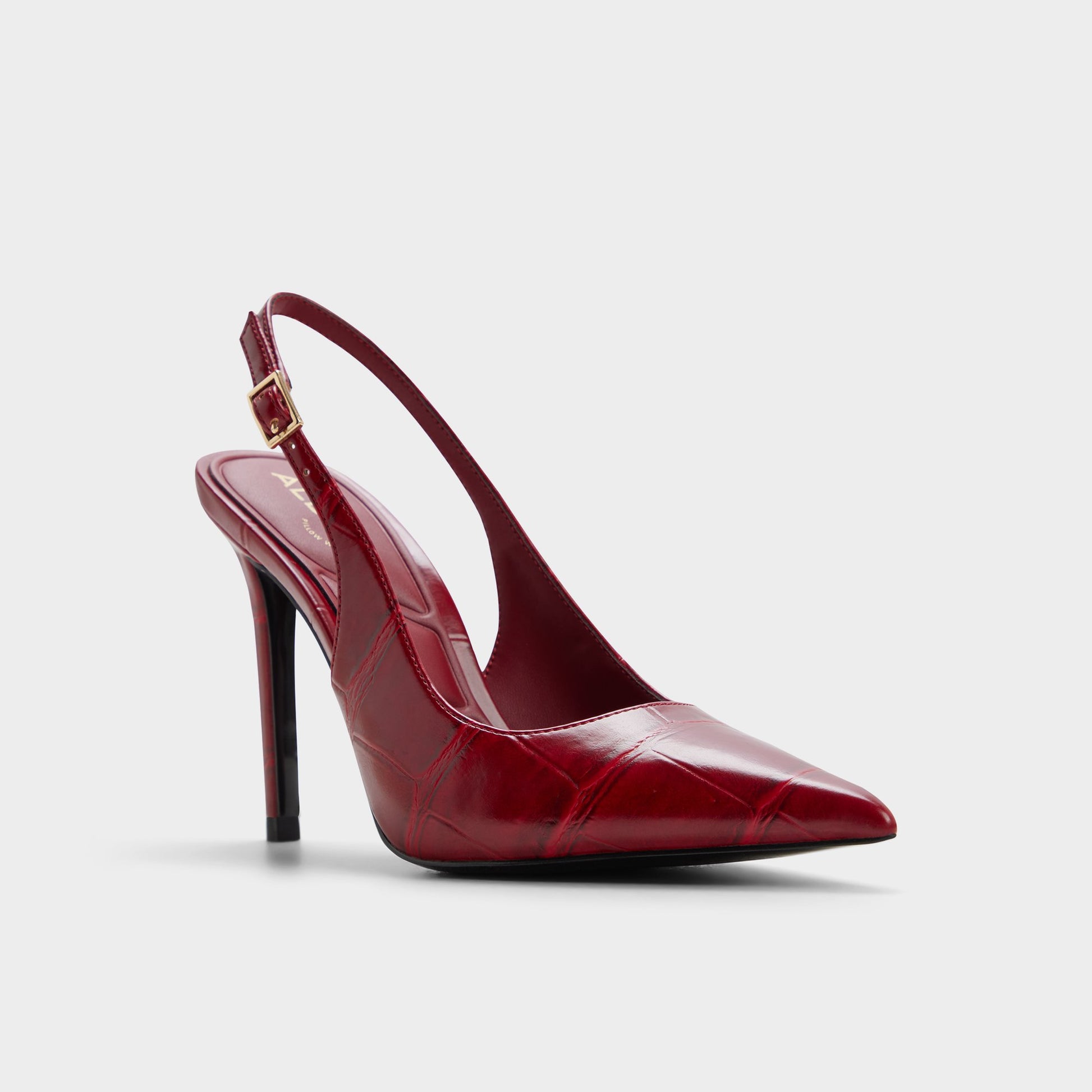 Three-quarter angle of Dark red Stessysling2.0 Slingback high heel's front side