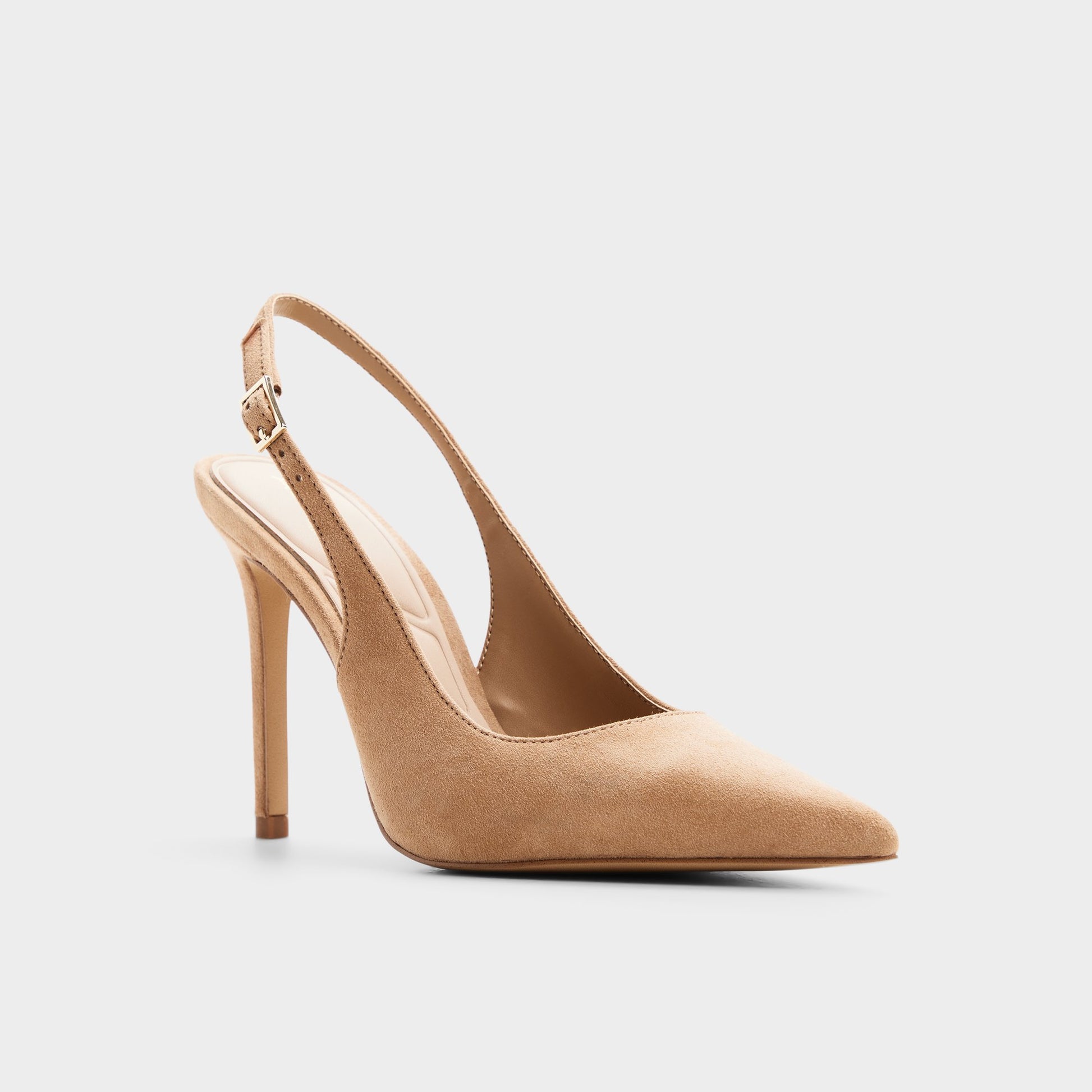 Three-quarter angle of Light brown Stessysling2.0 Slingback high heel's front side