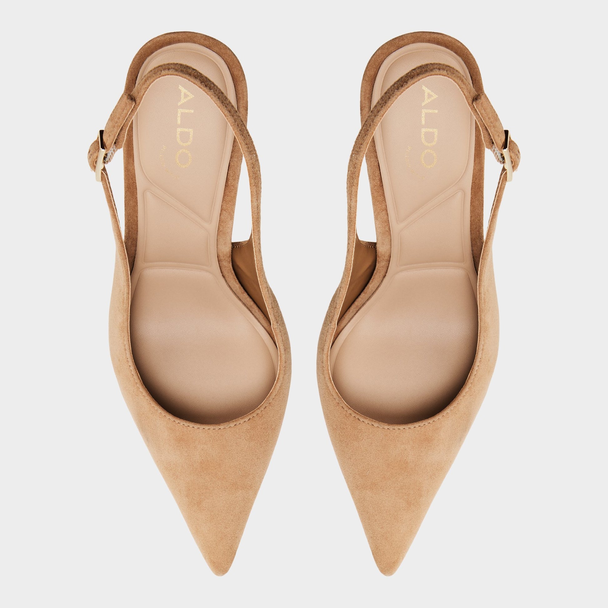 Top-down view of the Light brown Stessysling2.0 Slingback high heel