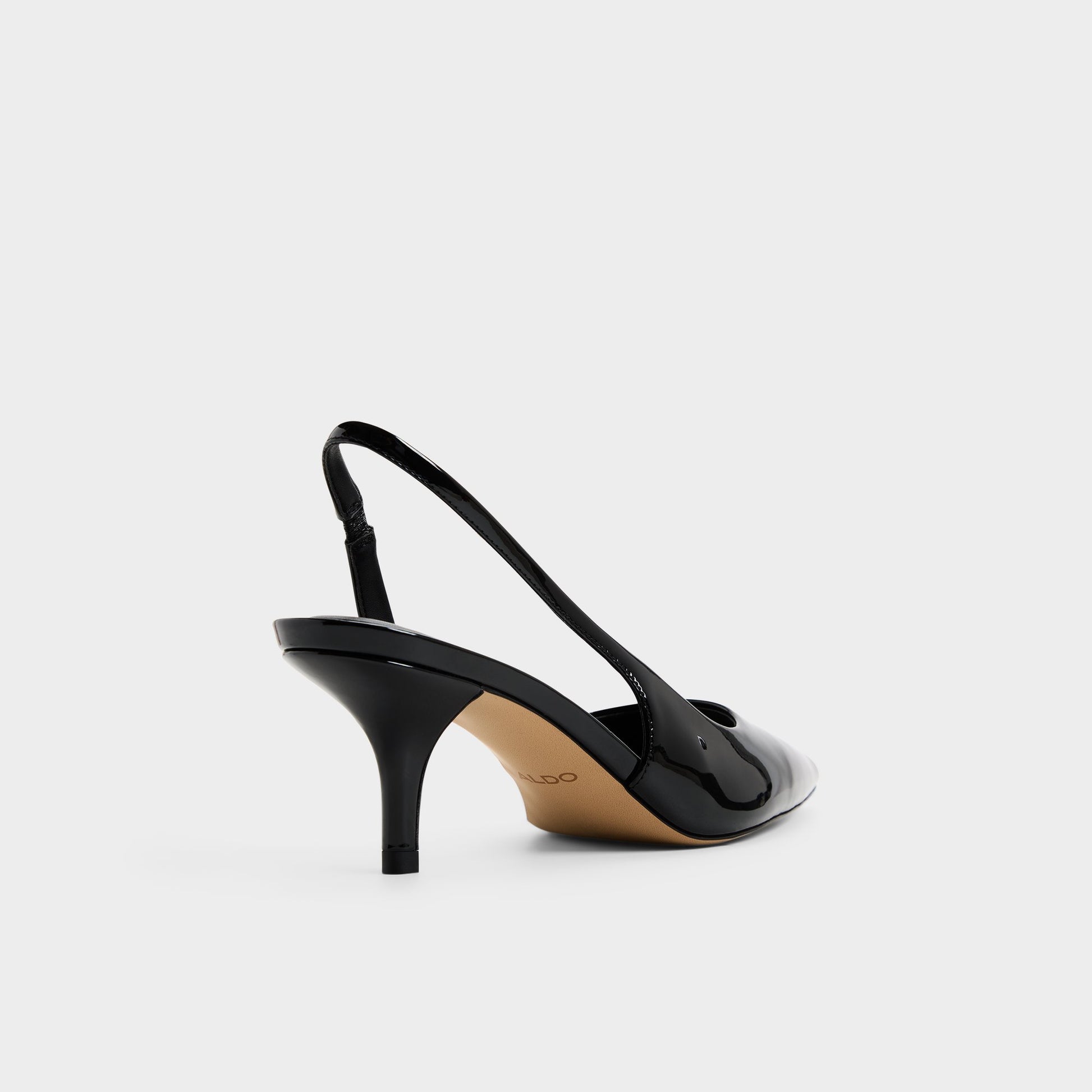 Angle de trois quarts de l'arrière de Noir Stessylowsling Talon haut à bride arrière