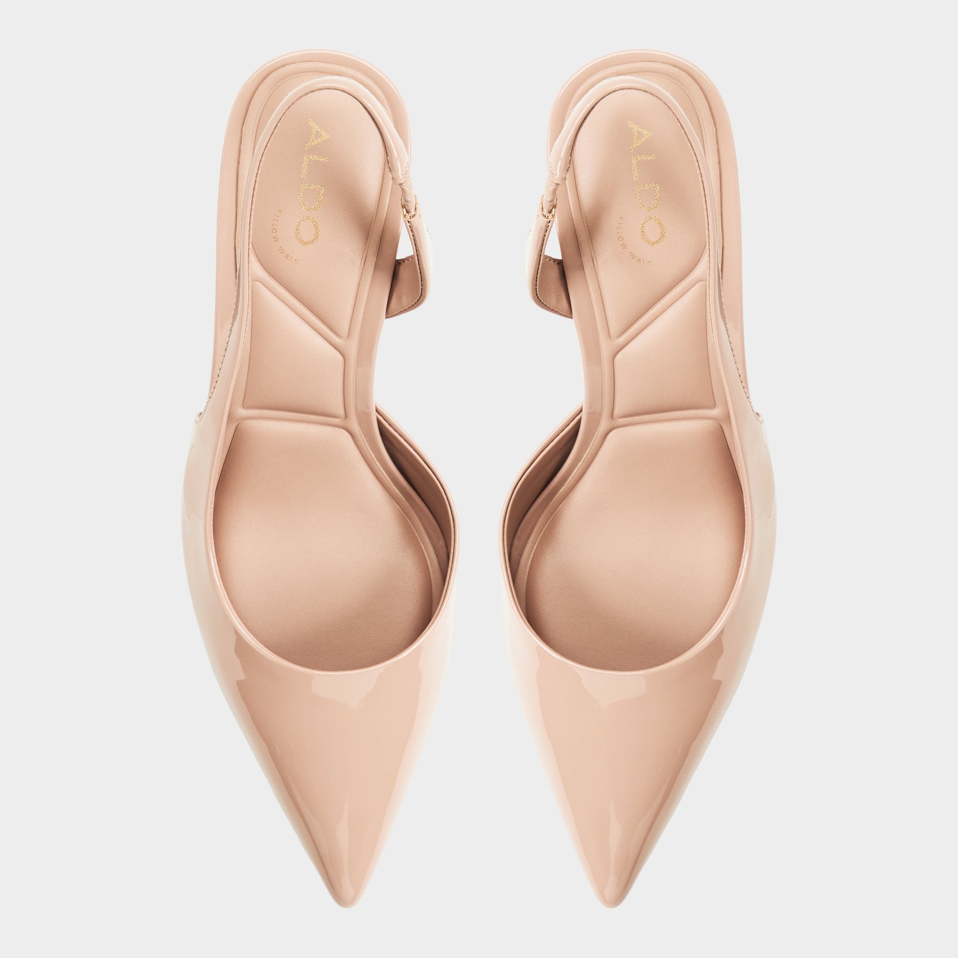 Vue de dessus de la Moyen beige Stessylowsling Talon haut à bride arrière