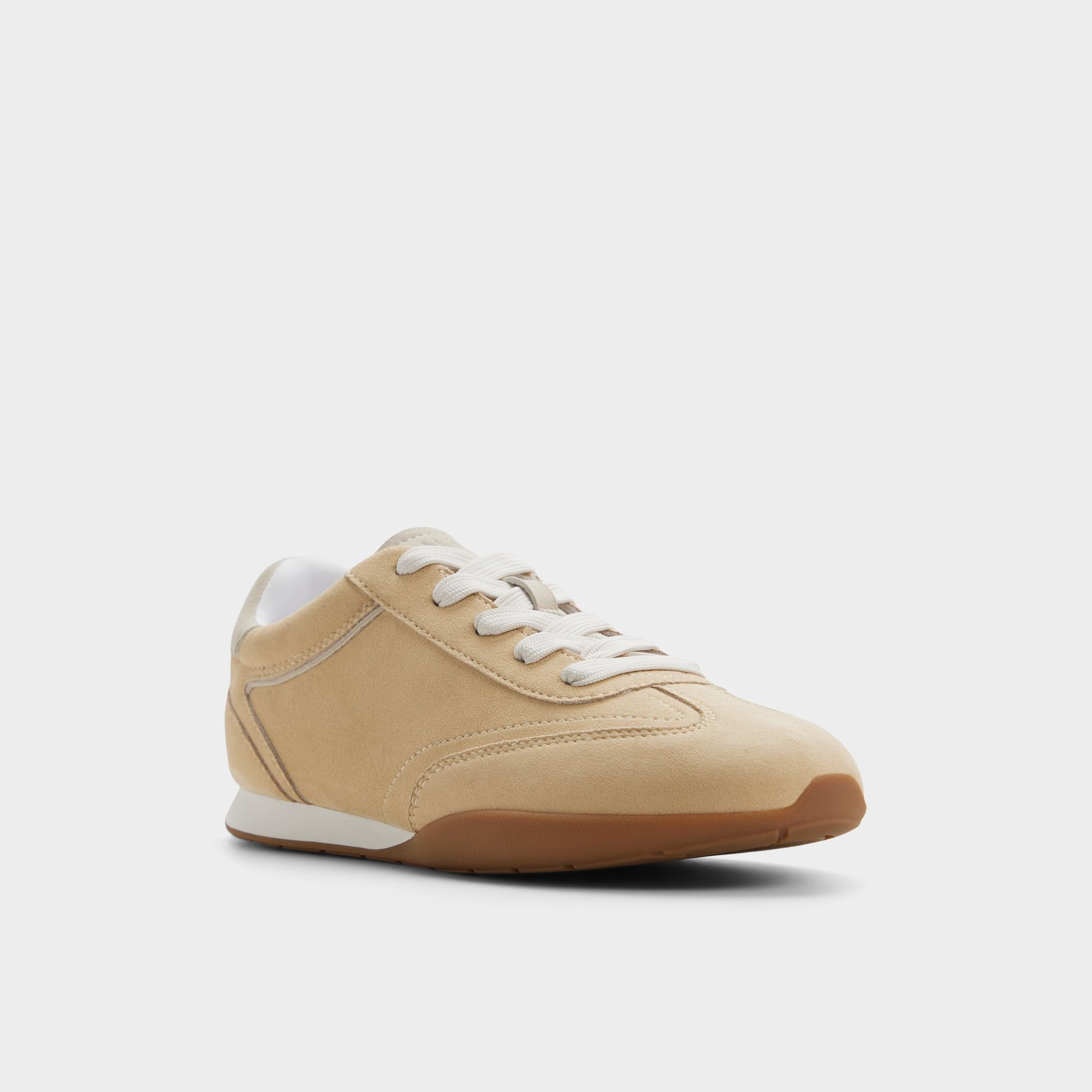 Three-quarter angle of Medium yellow Lyvie Sneaker's front side