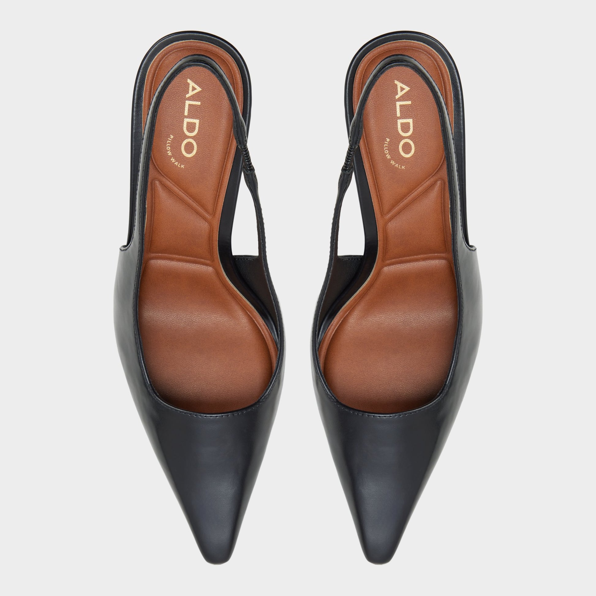Top-down view of the Black Zailah Slingback high heel