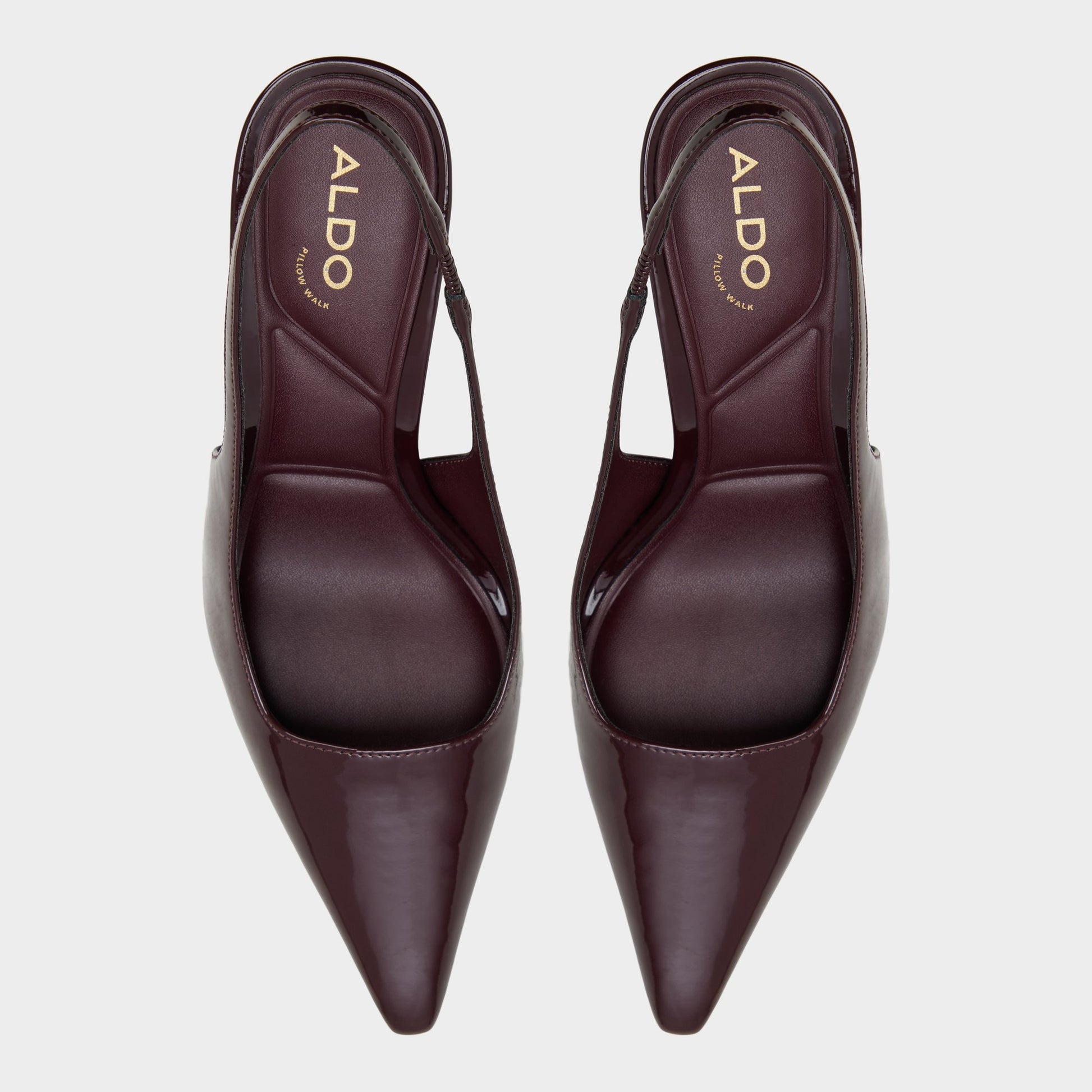 Top-down view of the Burgundy Zailah Slingback high heel
