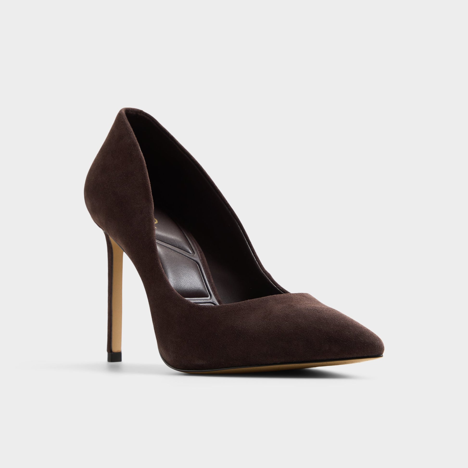 Angle de trois quarts de la face avant de Choco foncé Stessy2.0 Escarpin