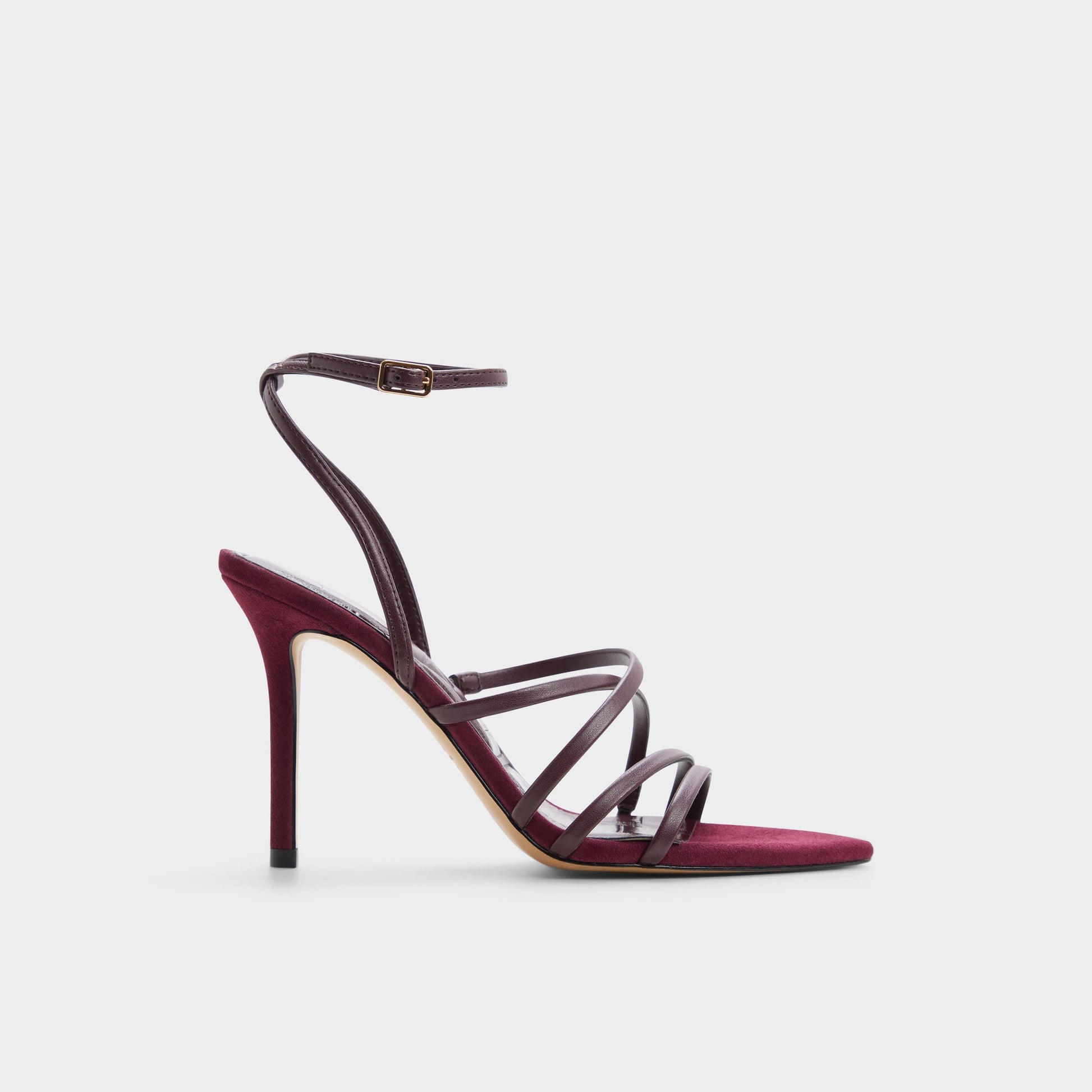 Main View of Burgundy Solania Strappy heeled sandal for Womens