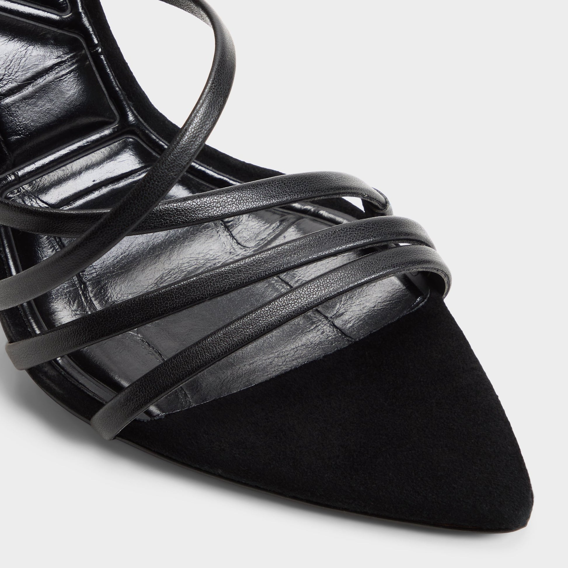 Close-up of the Other black Solania Strappy heeled sandal
