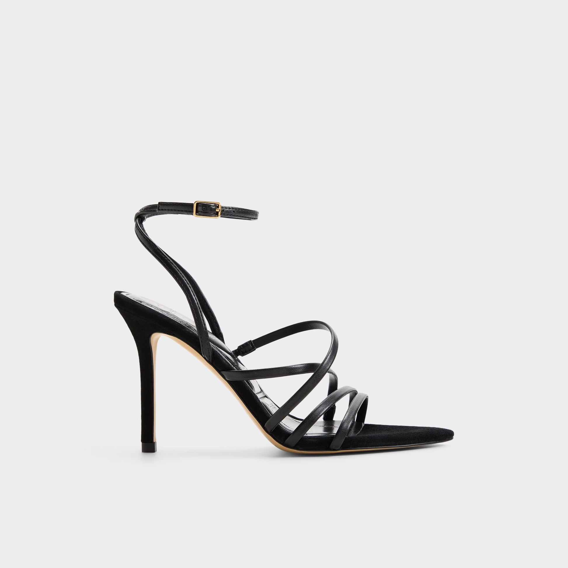 Main View of Other black Solania Strappy heeled sandal for Womens