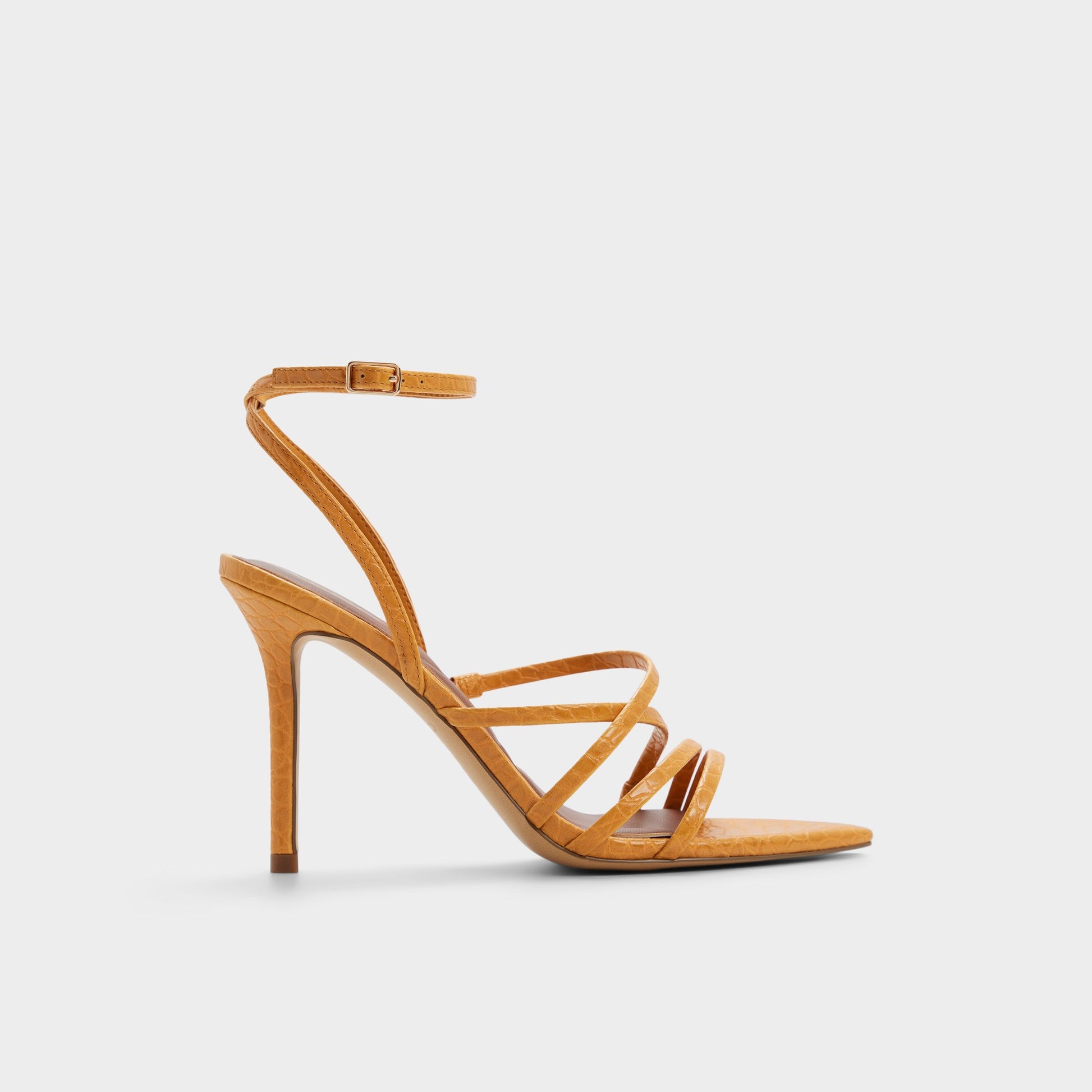 Main View of Dark yellow Solania Strappy heeled sandal for Womens