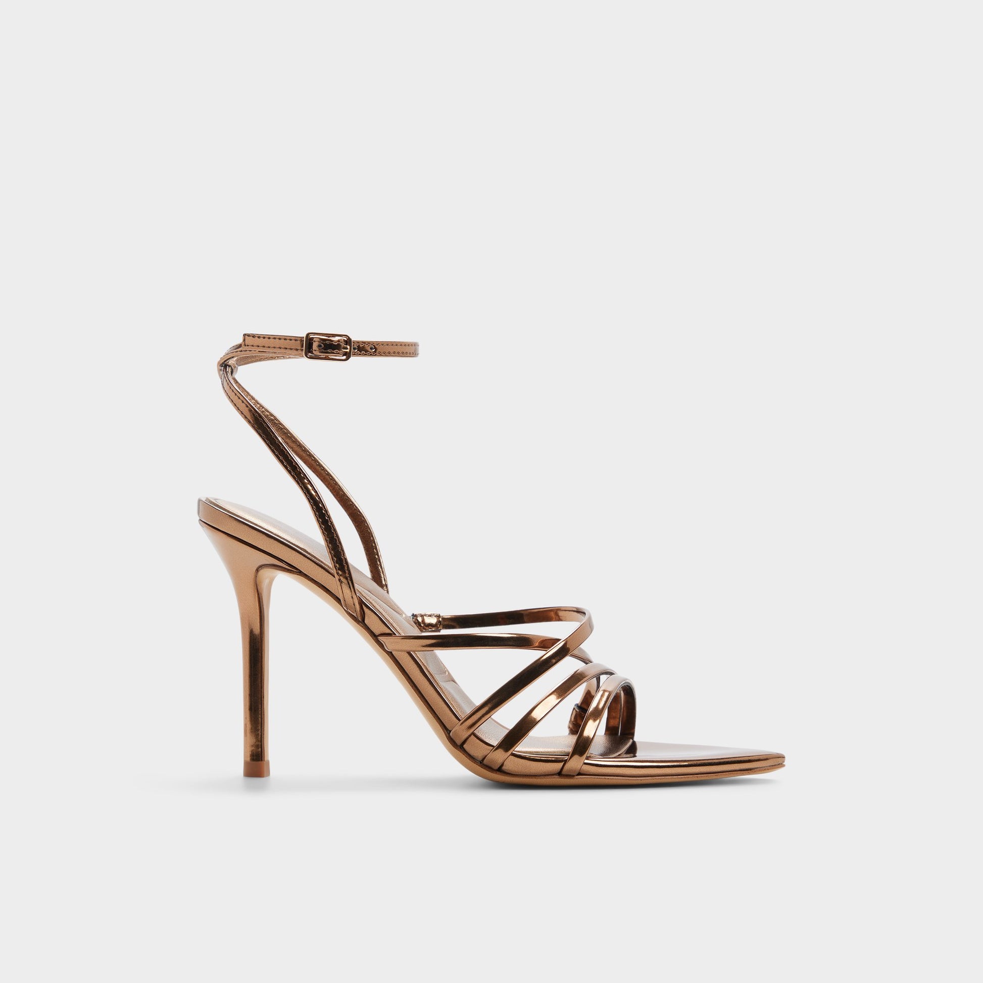 Main View of Bronze Solania Strappy heeled sandal for Womens