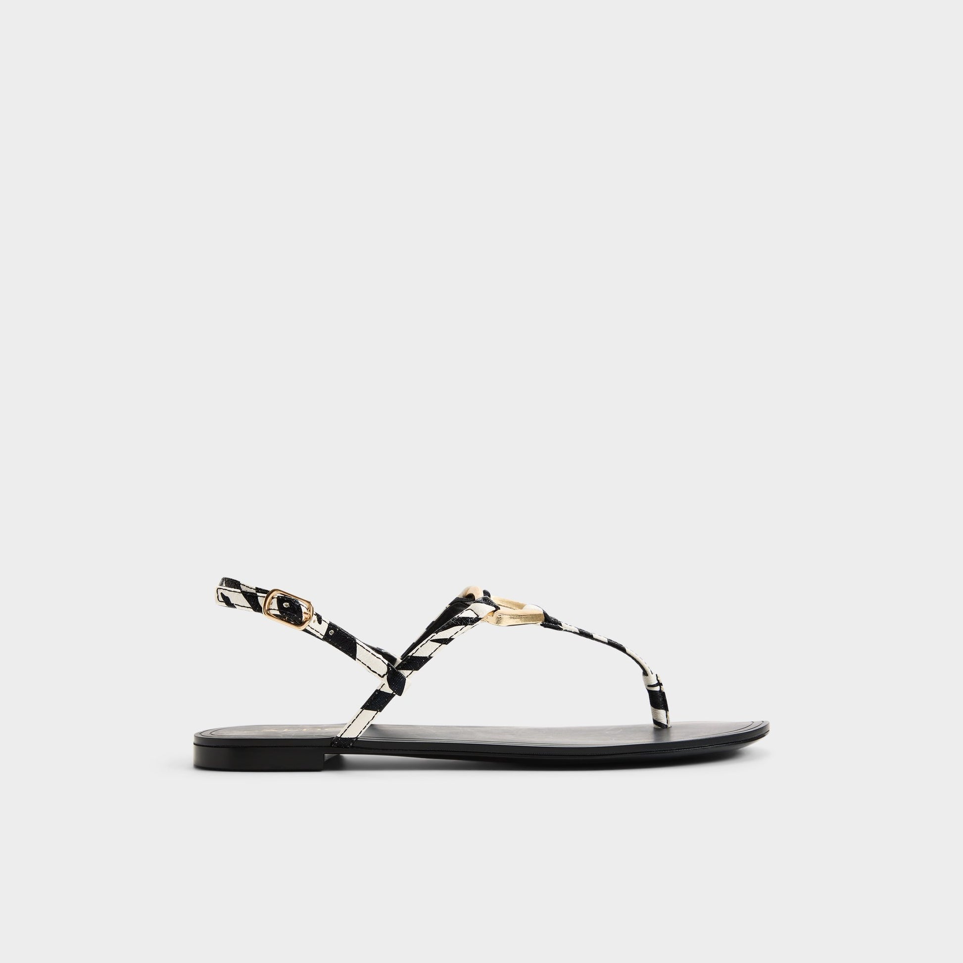 Main View of Black/white Alannah T-strap sandal for Womens