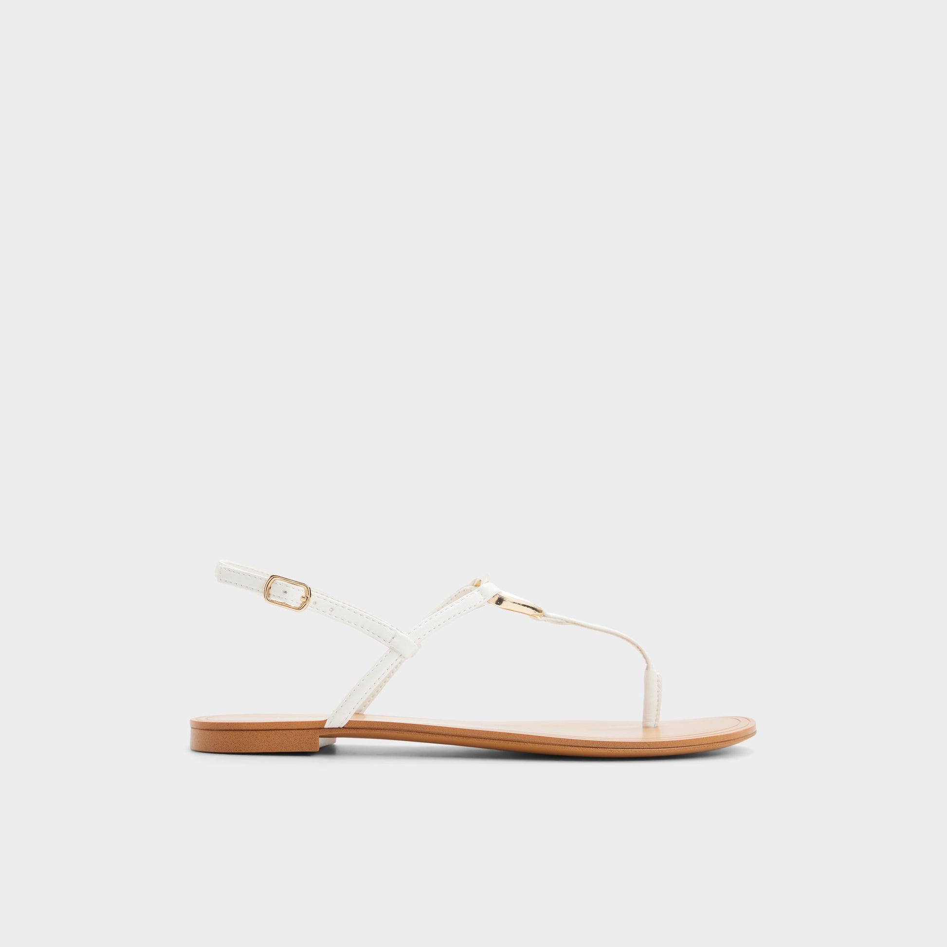 Main View of White Alannah T-strap sandal for Womens