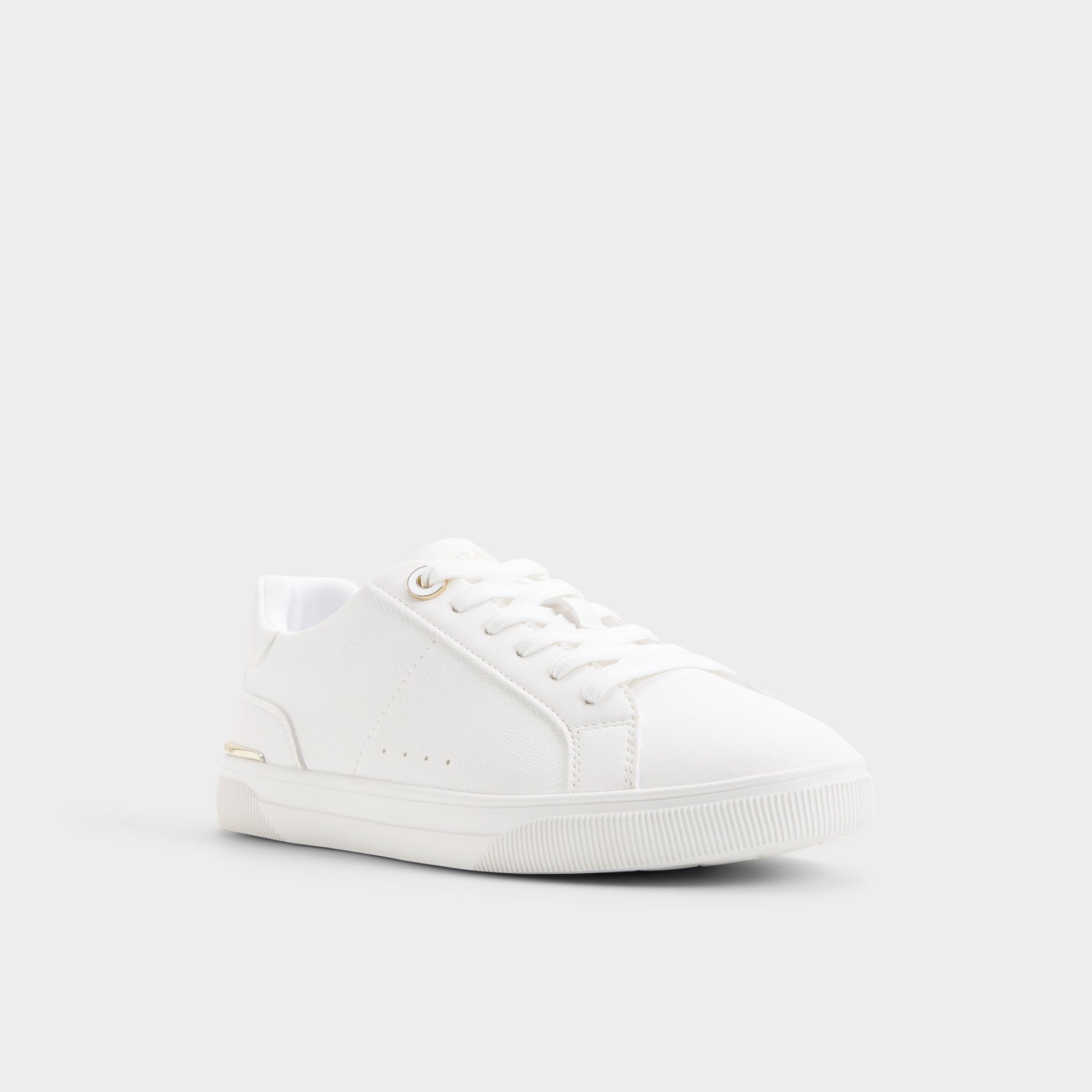 Three-quarter angle of White Soera Sneaker's front side