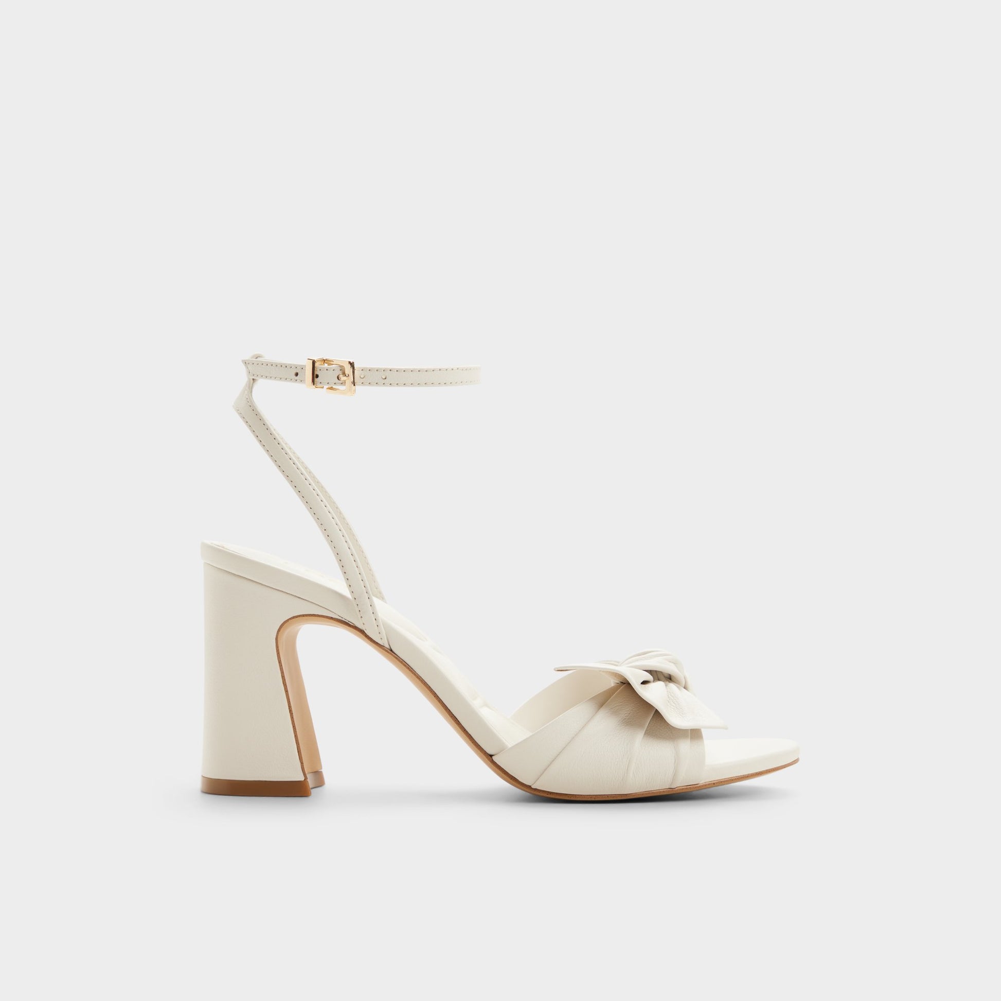 Main View of Open white Angelknot Strappy block heeled sandal for Womens