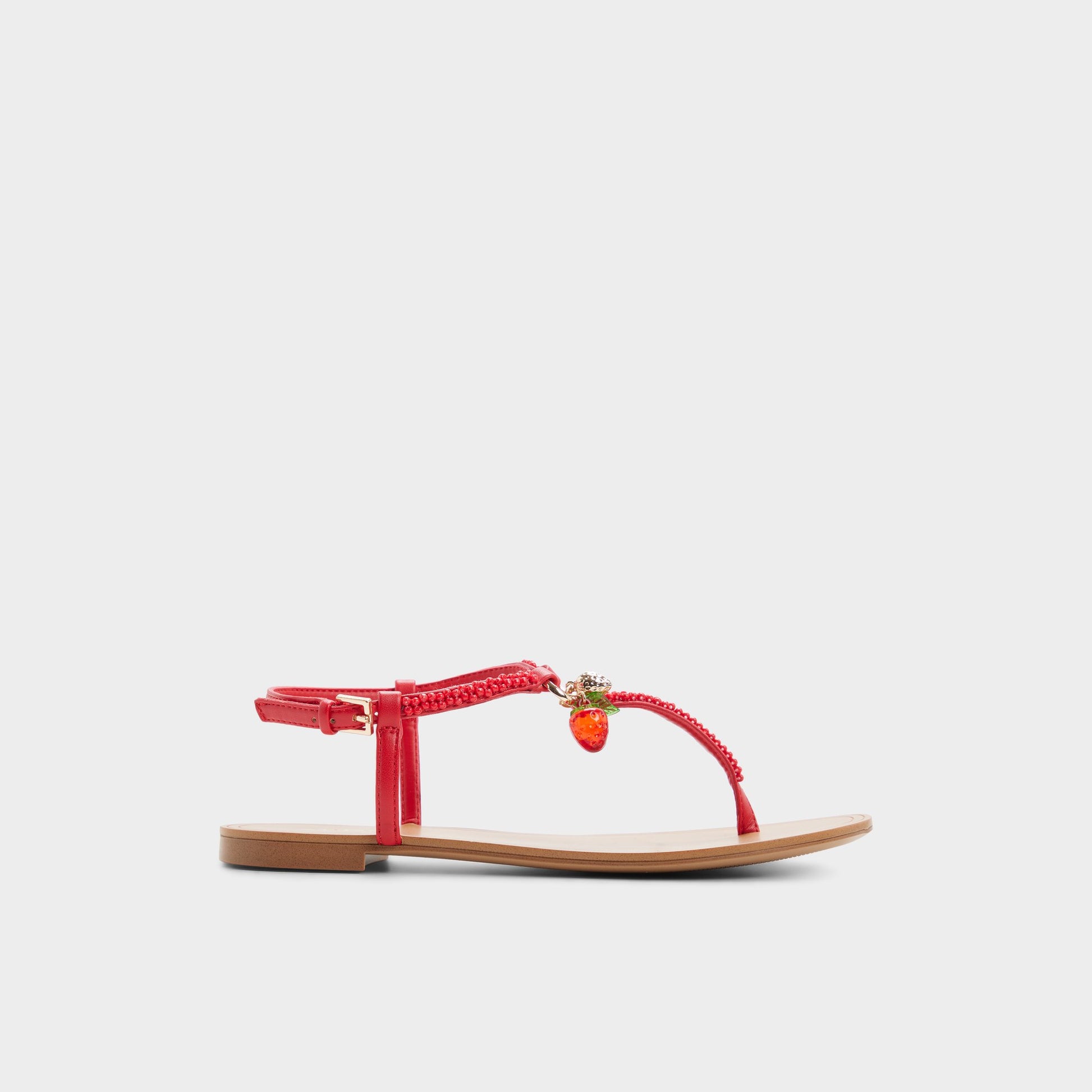 Main View of Bright red Fraisie T-strap sandal for Womens