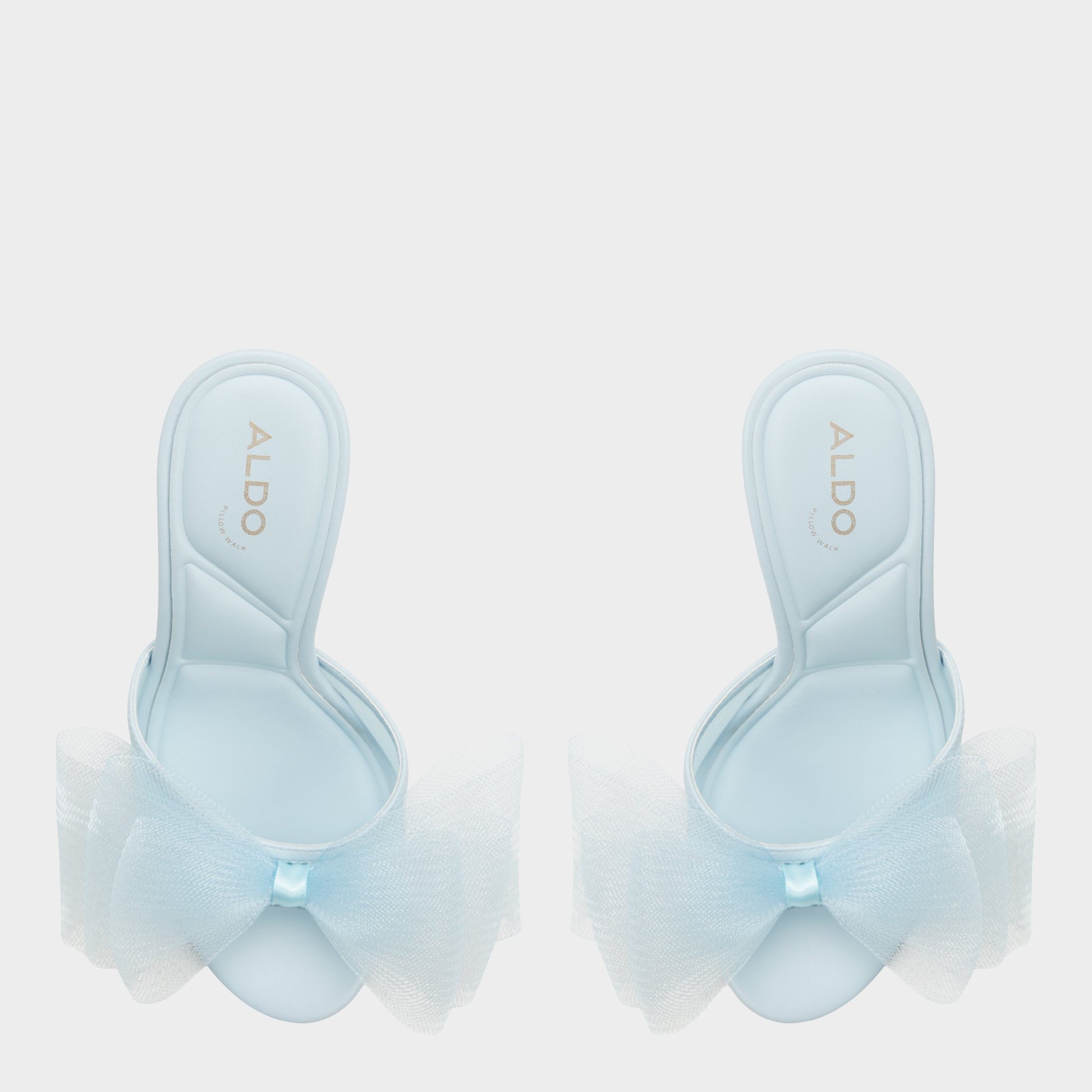 Top-down view of the Sky blue Oceanne Heeled mule