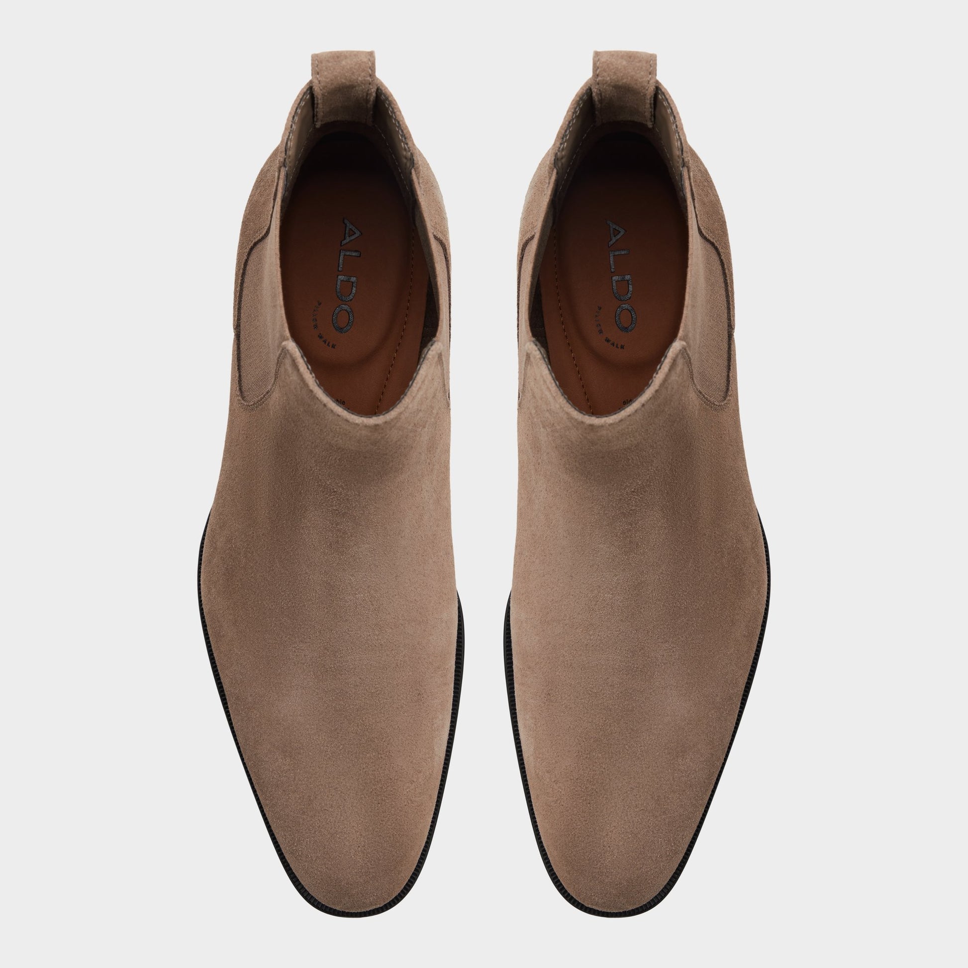 Top-down view of the Taupe Caspen Chelsea boot