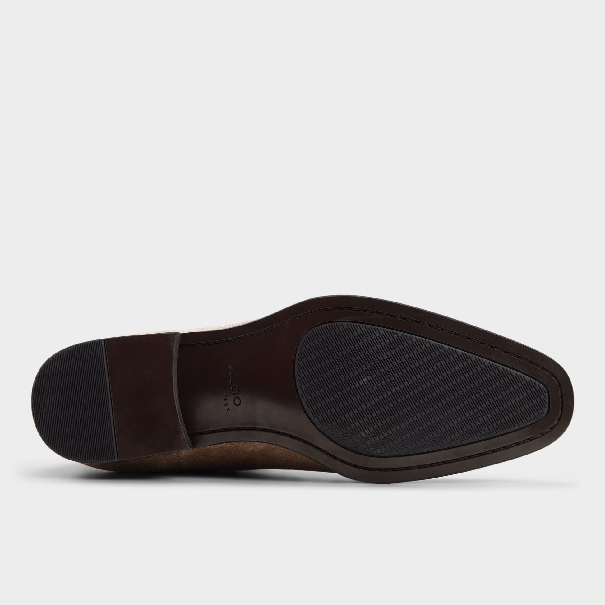 View of Taupe Caspen Chelsea boot's sole