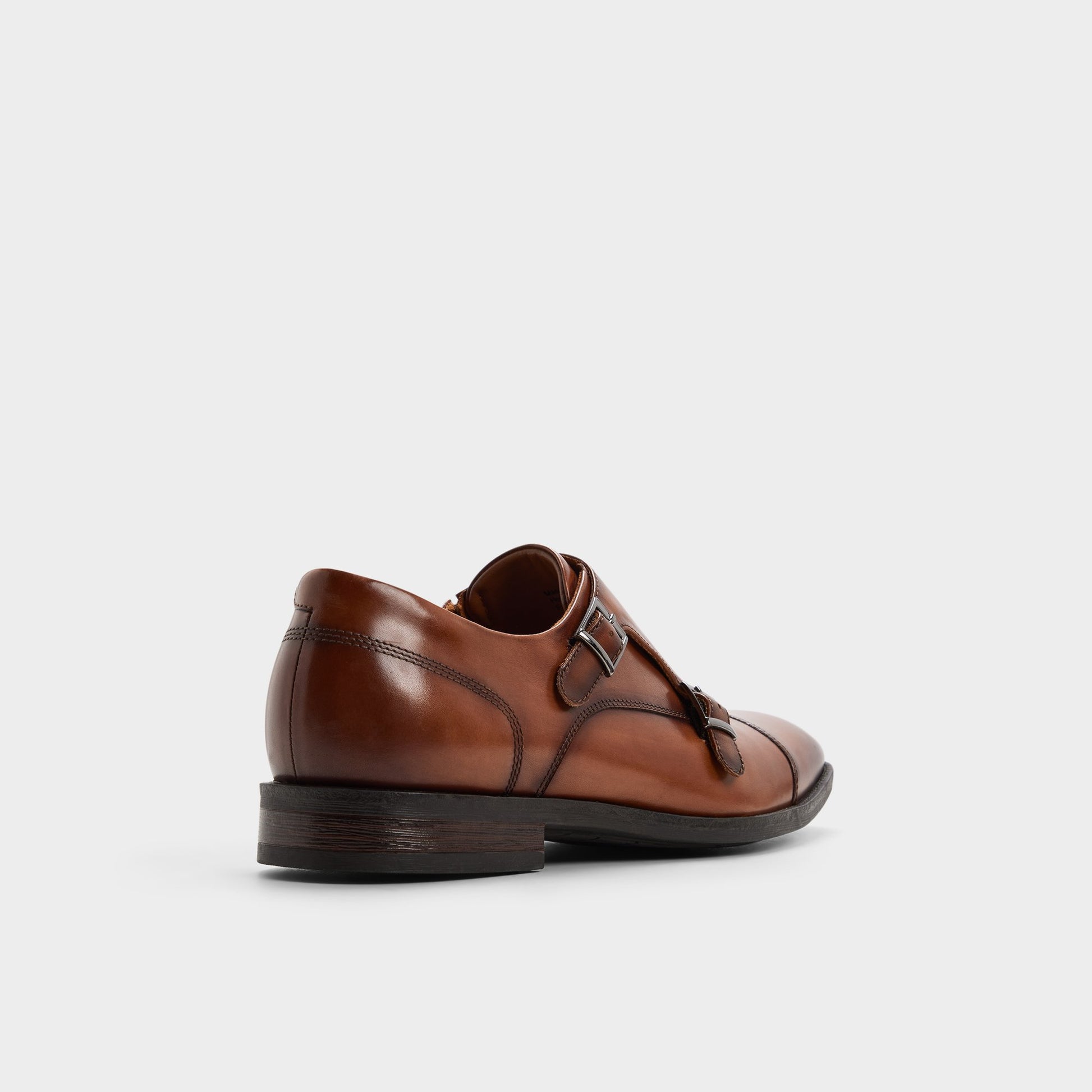Three-quarter angle of Cognac Gilberto Monkstrap loafer's back side