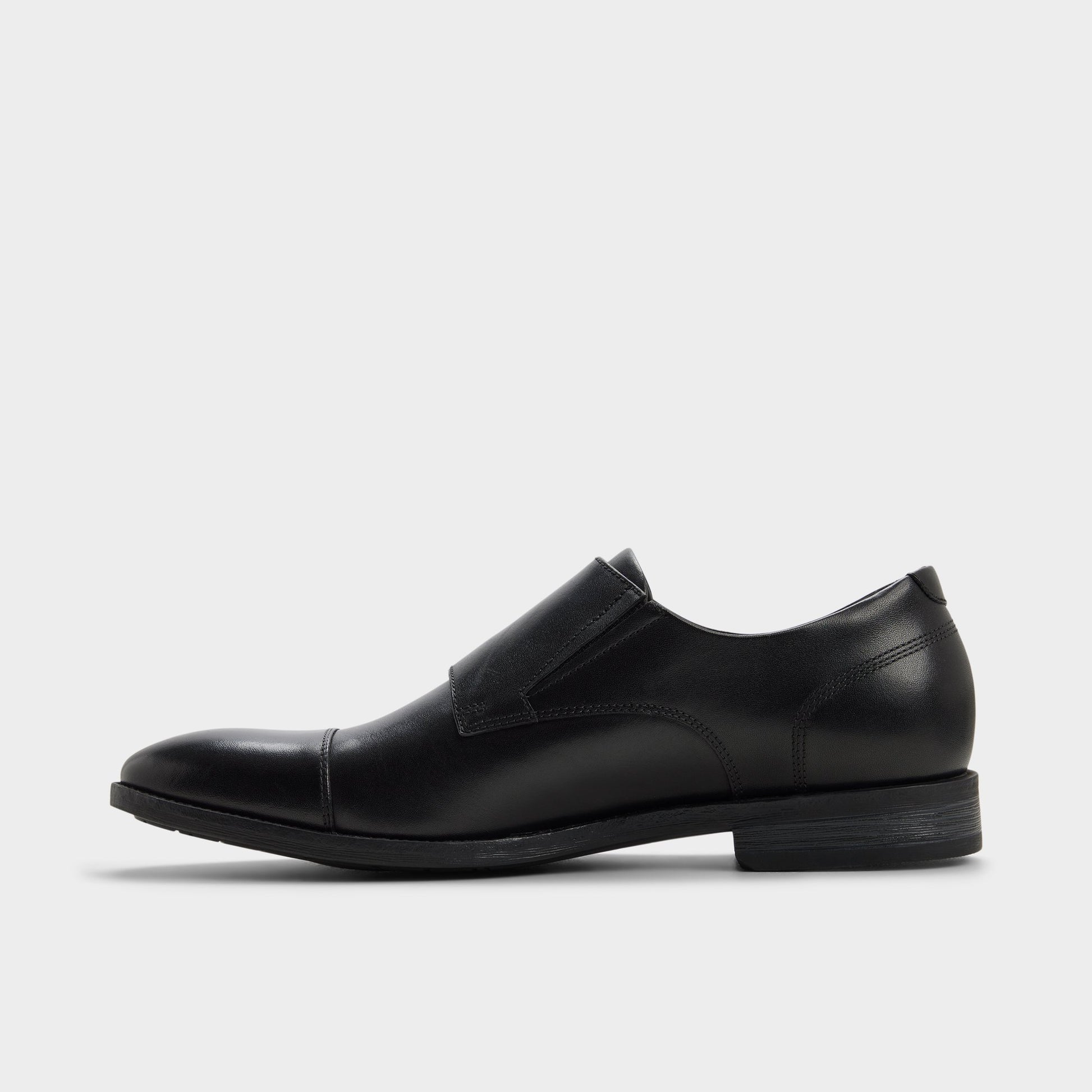 Side view of Black Gilberto Monkstrap loafer
