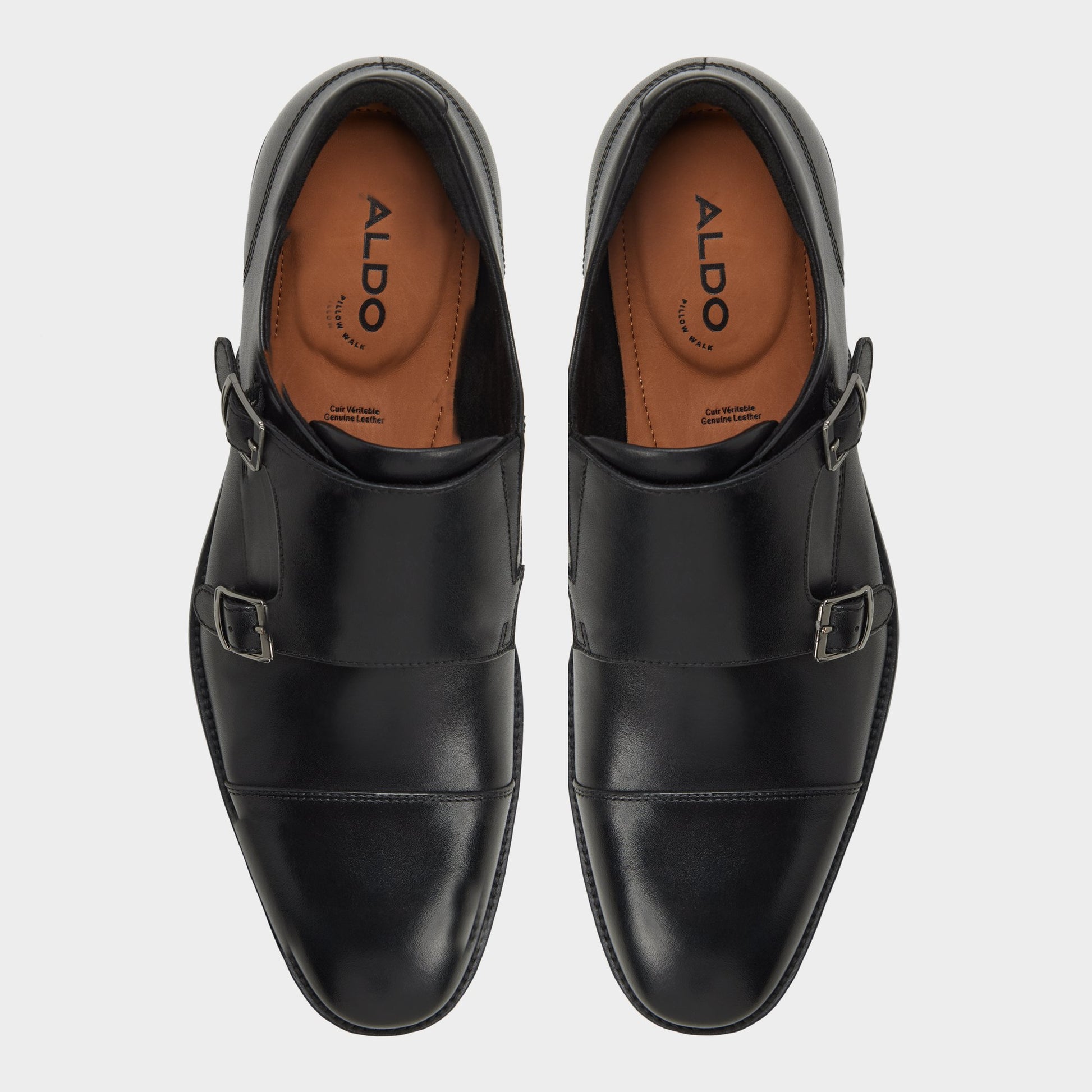 Top-down view of the Black Gilberto Monkstrap loafer