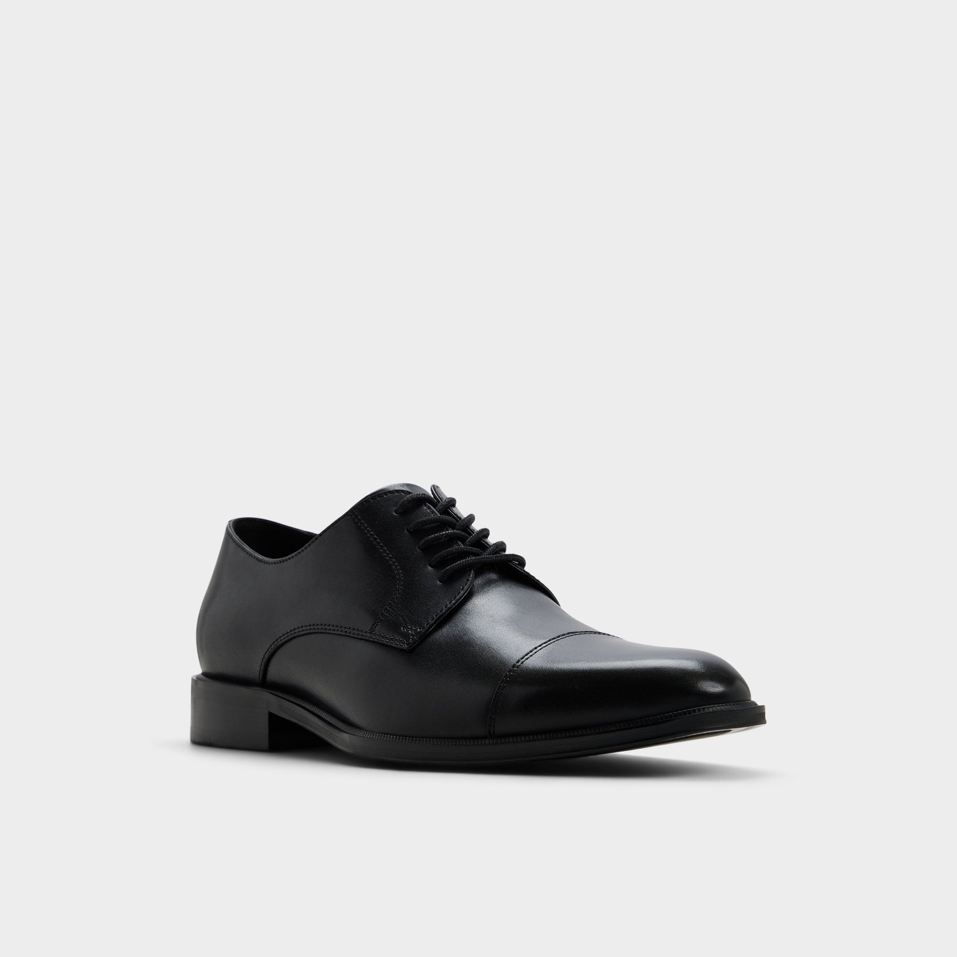 Three-quarter angle of Black Davante Oxford shoe's front side