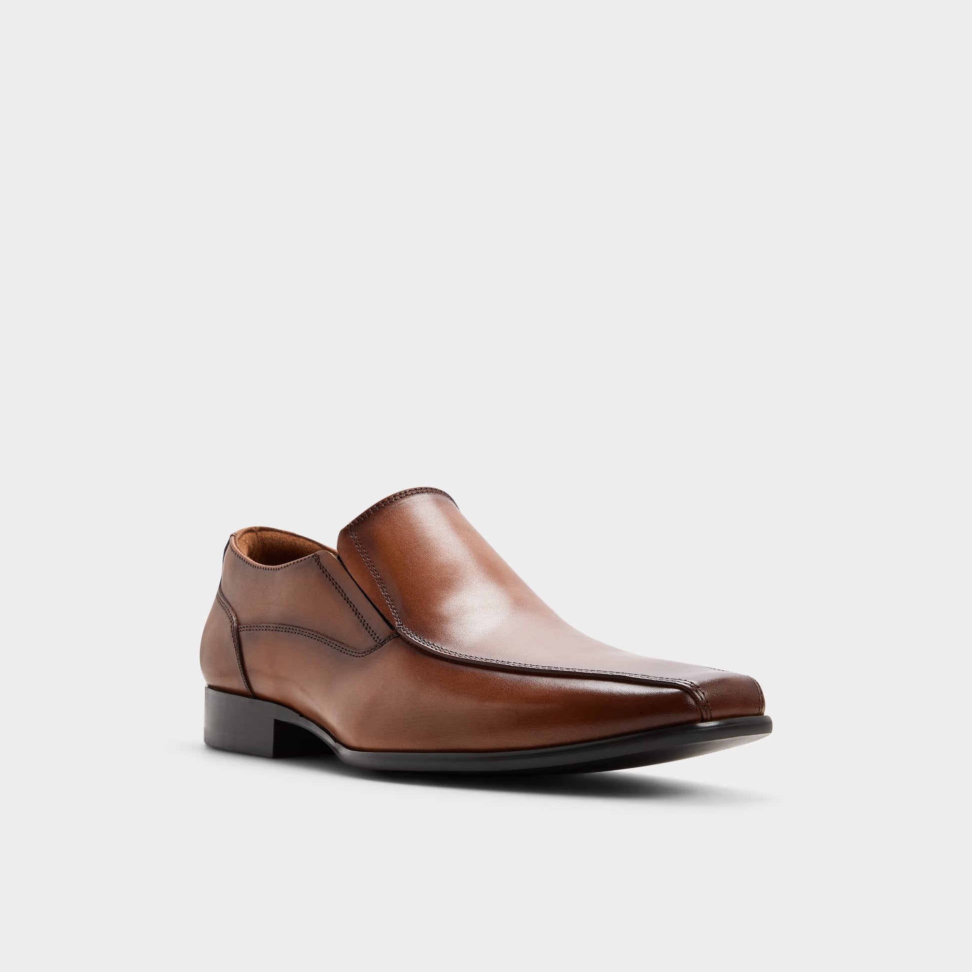 Three-quarter angle of Cognac Santillo Slip-on's front side