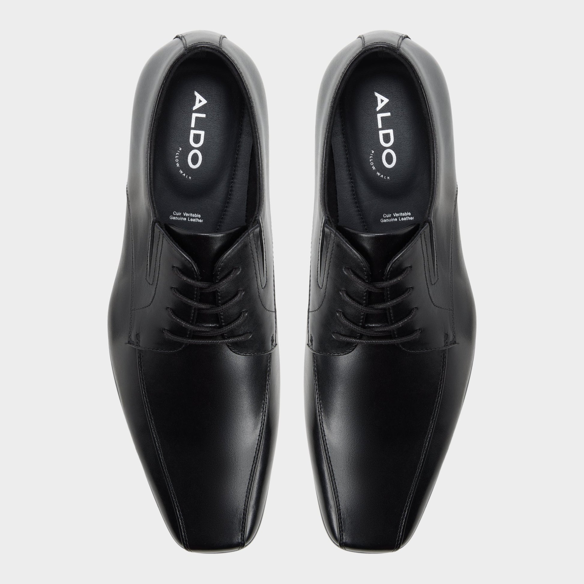 Vue de dessus de la Noir Demario Chaussure derby