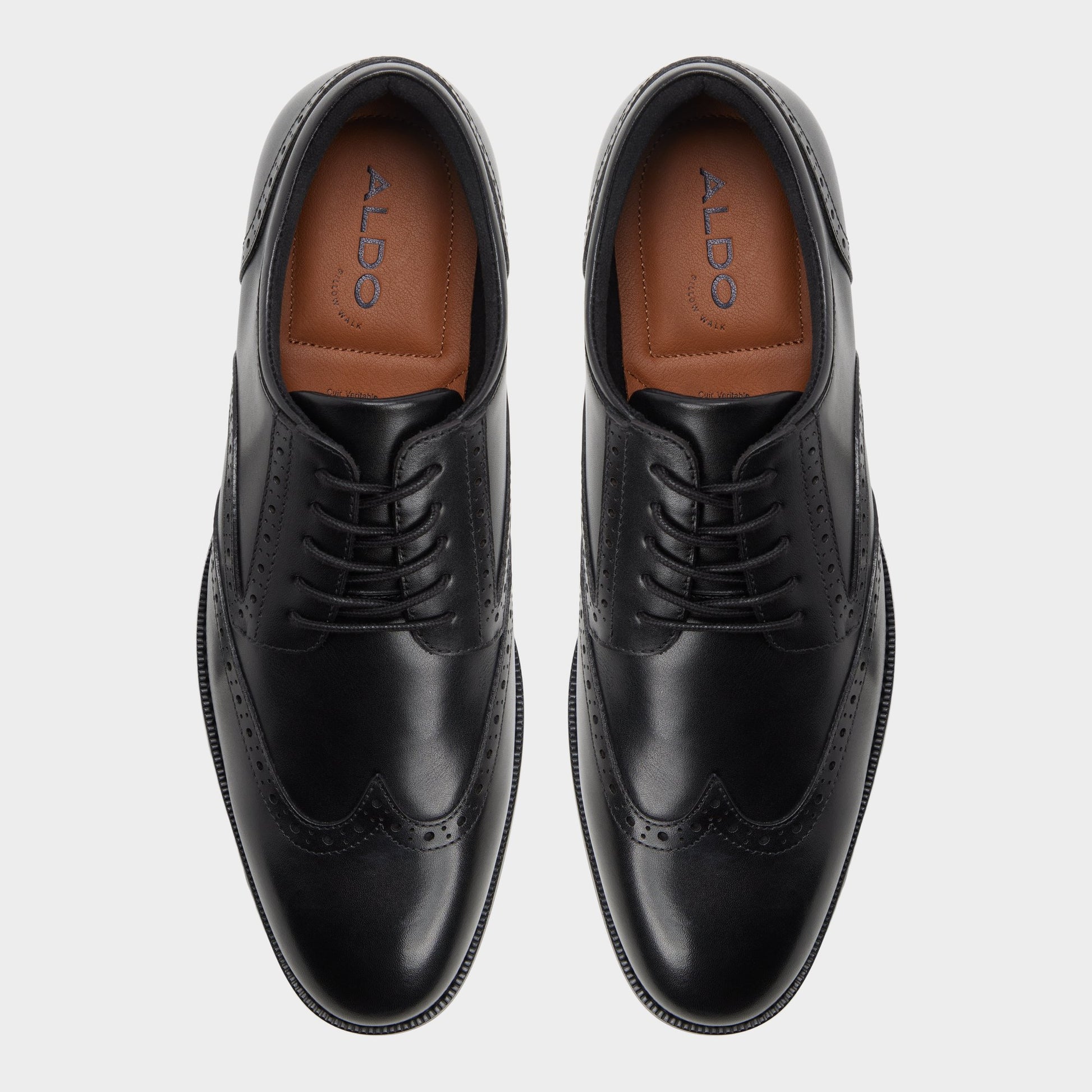 Vue de dessus de la Noir Harington Chaussure Oxford