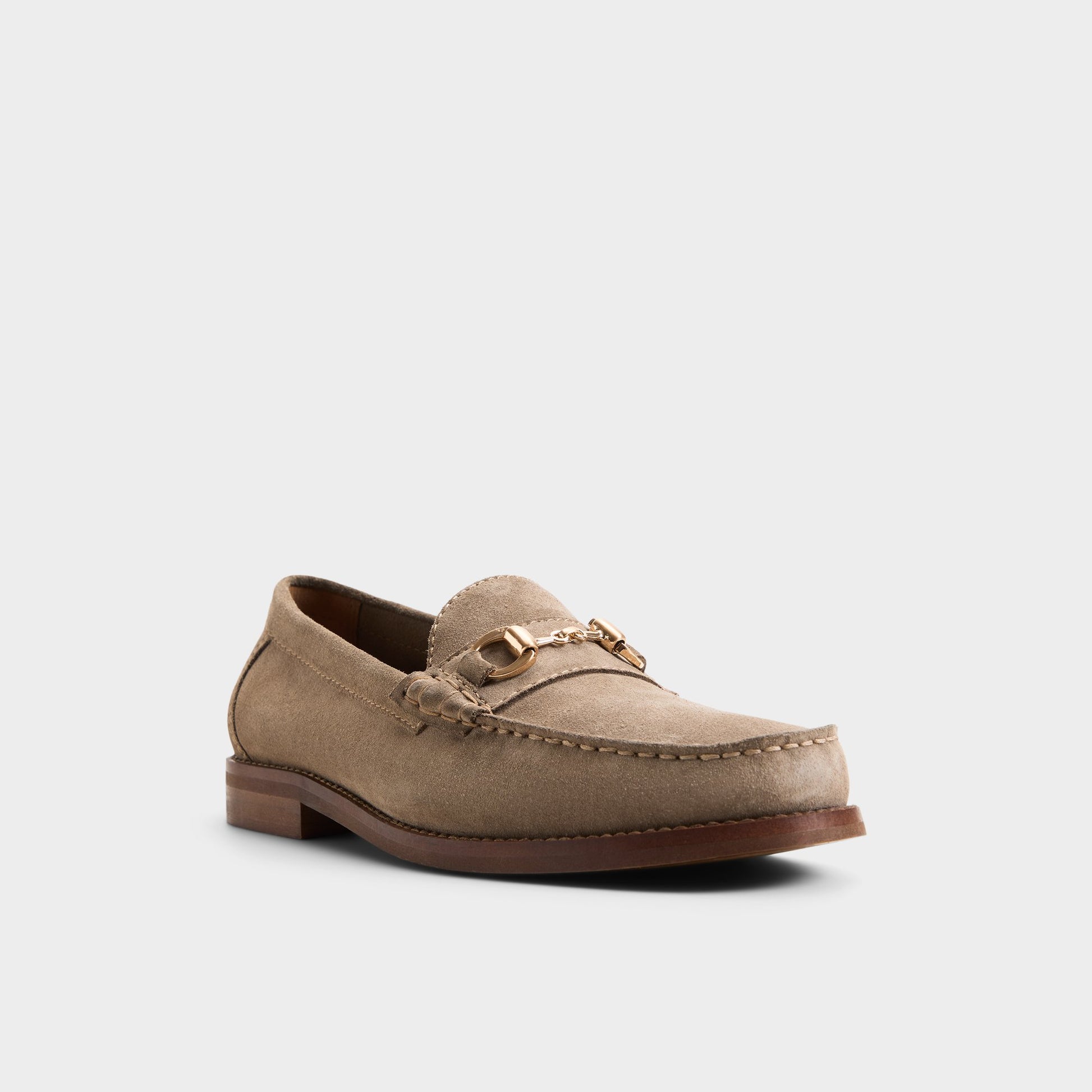Three-quarter angle of Taupe Killian Loafer's front side