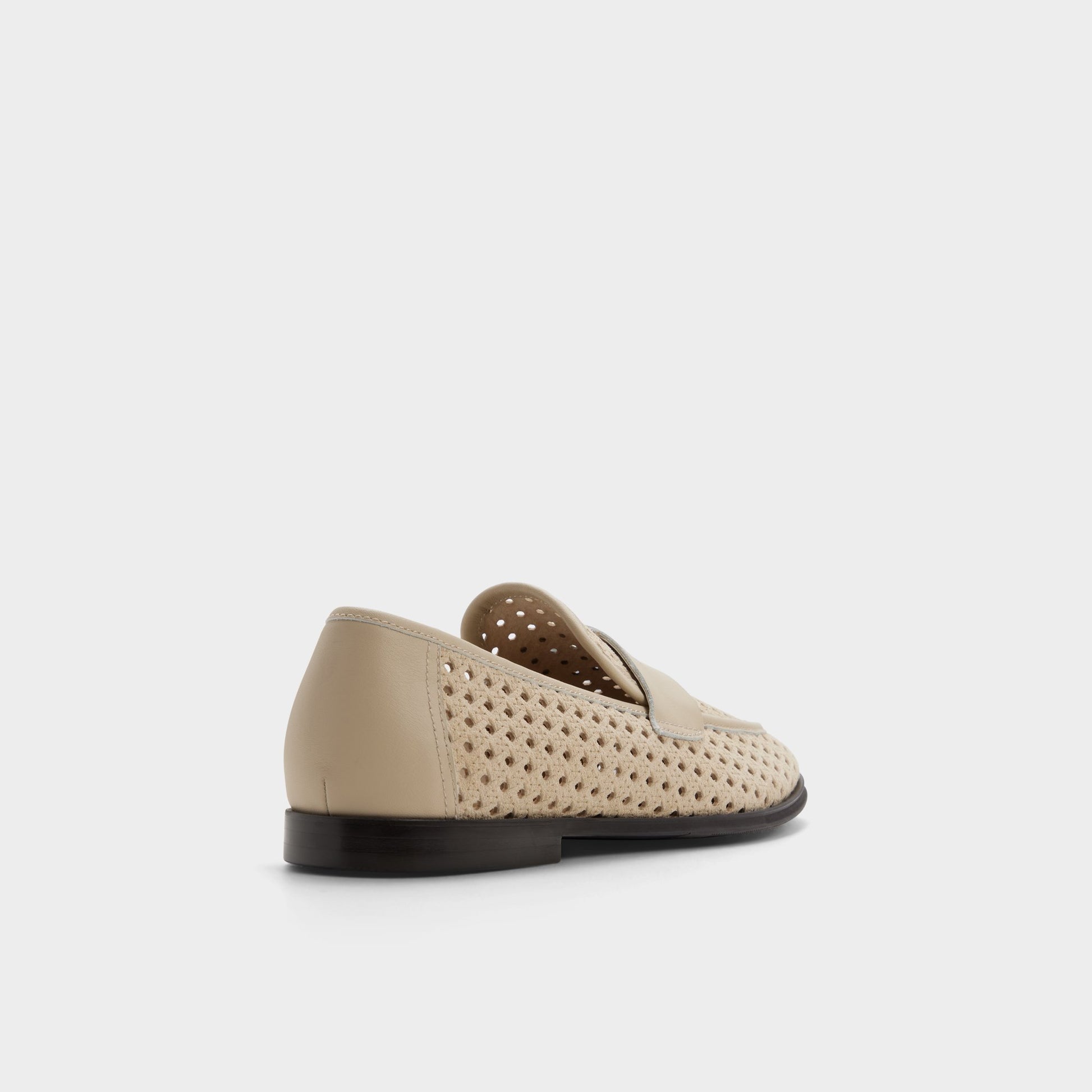 Three-quarter angle of Cream Mescal Loafer's back side