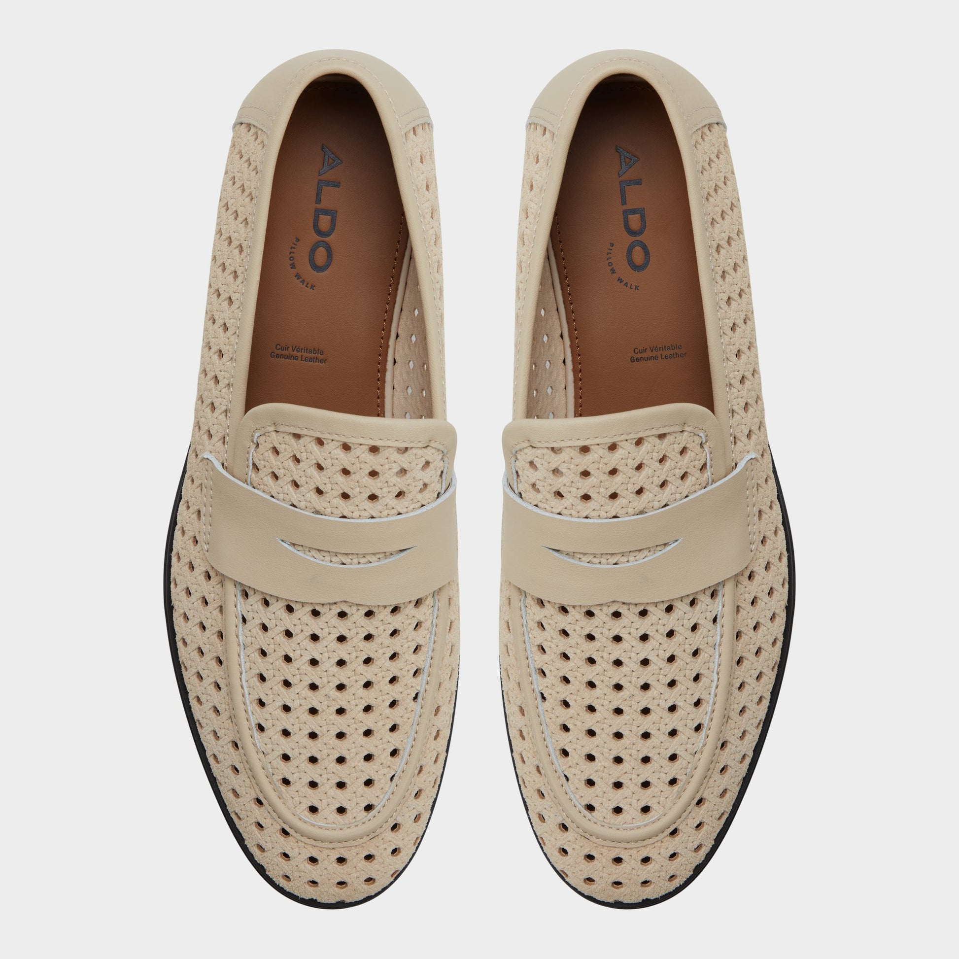 Top-down view of the Cream Mescal Loafer