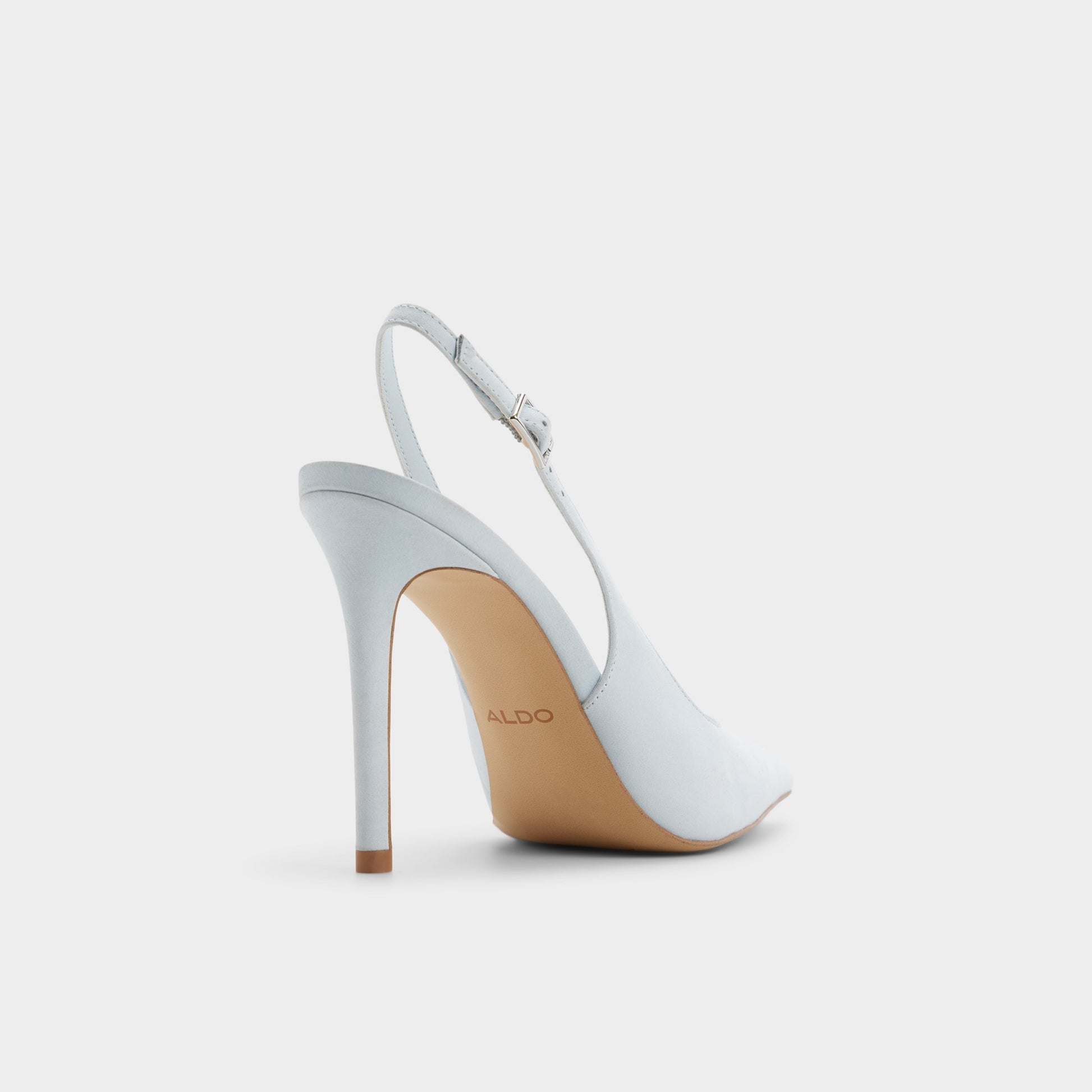 Three-quarter angle of Light blue Stessysling2.0 Slingback heel's back side
