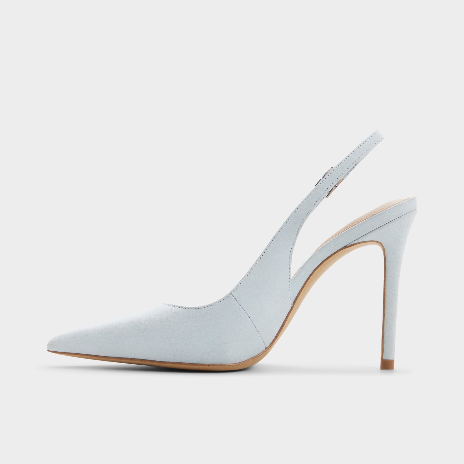Side view of Light blue Stessysling2.0 Slingback heel