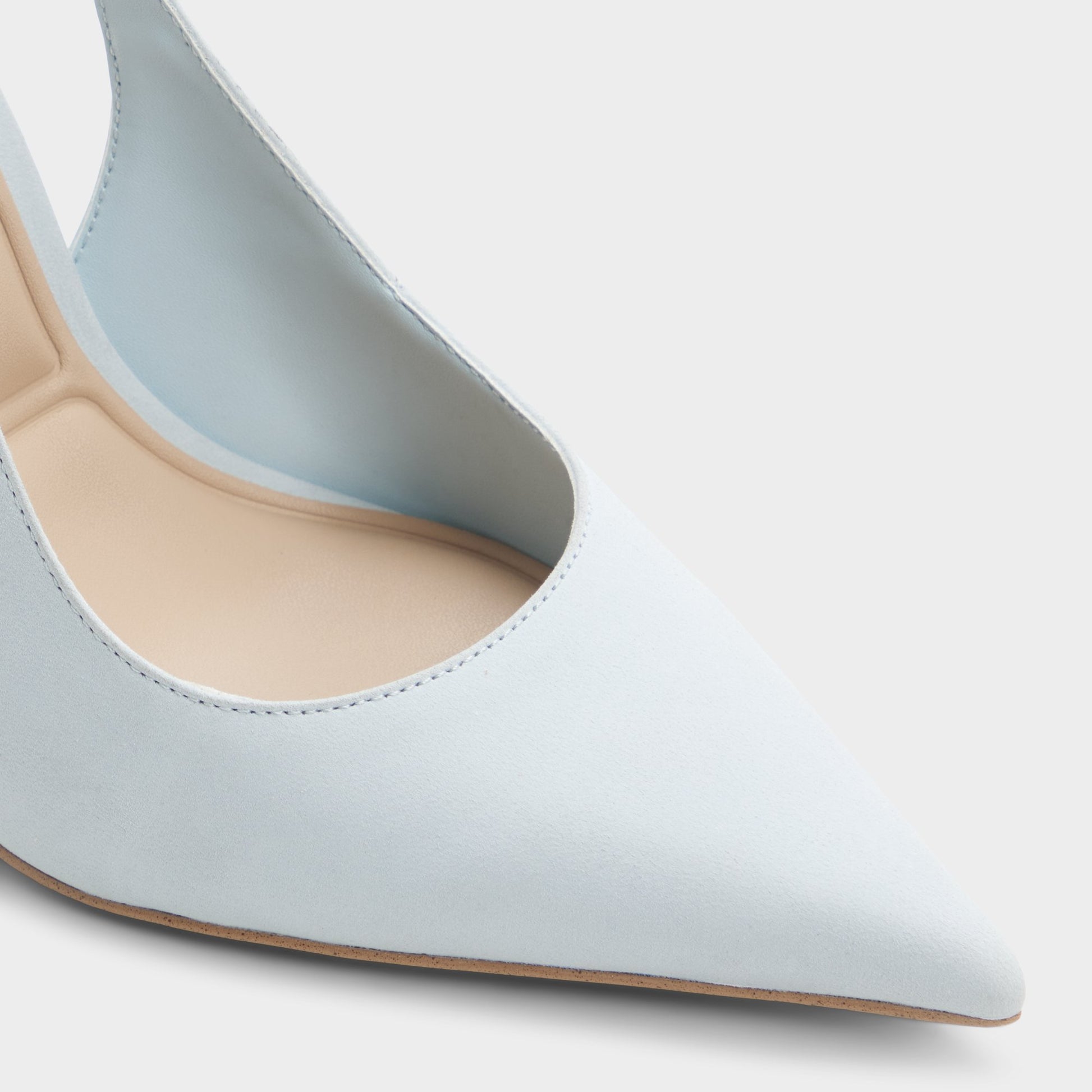 Close-up of the Light blue Stessysling2.0 Slingback heel