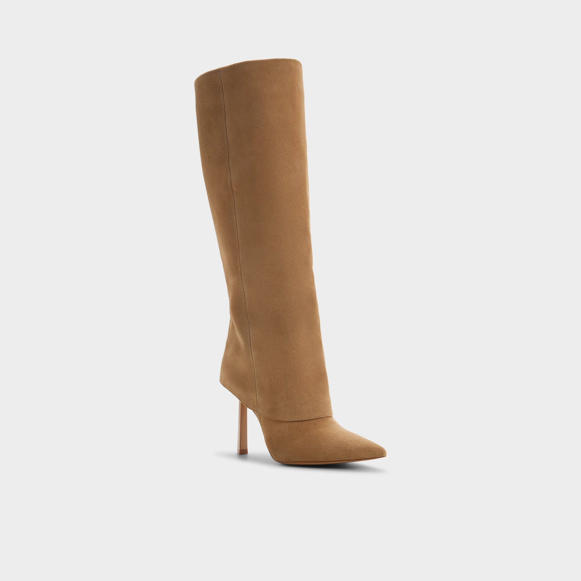 Three-quarter angle of Other beige Lenoria Knee-high boot's front side