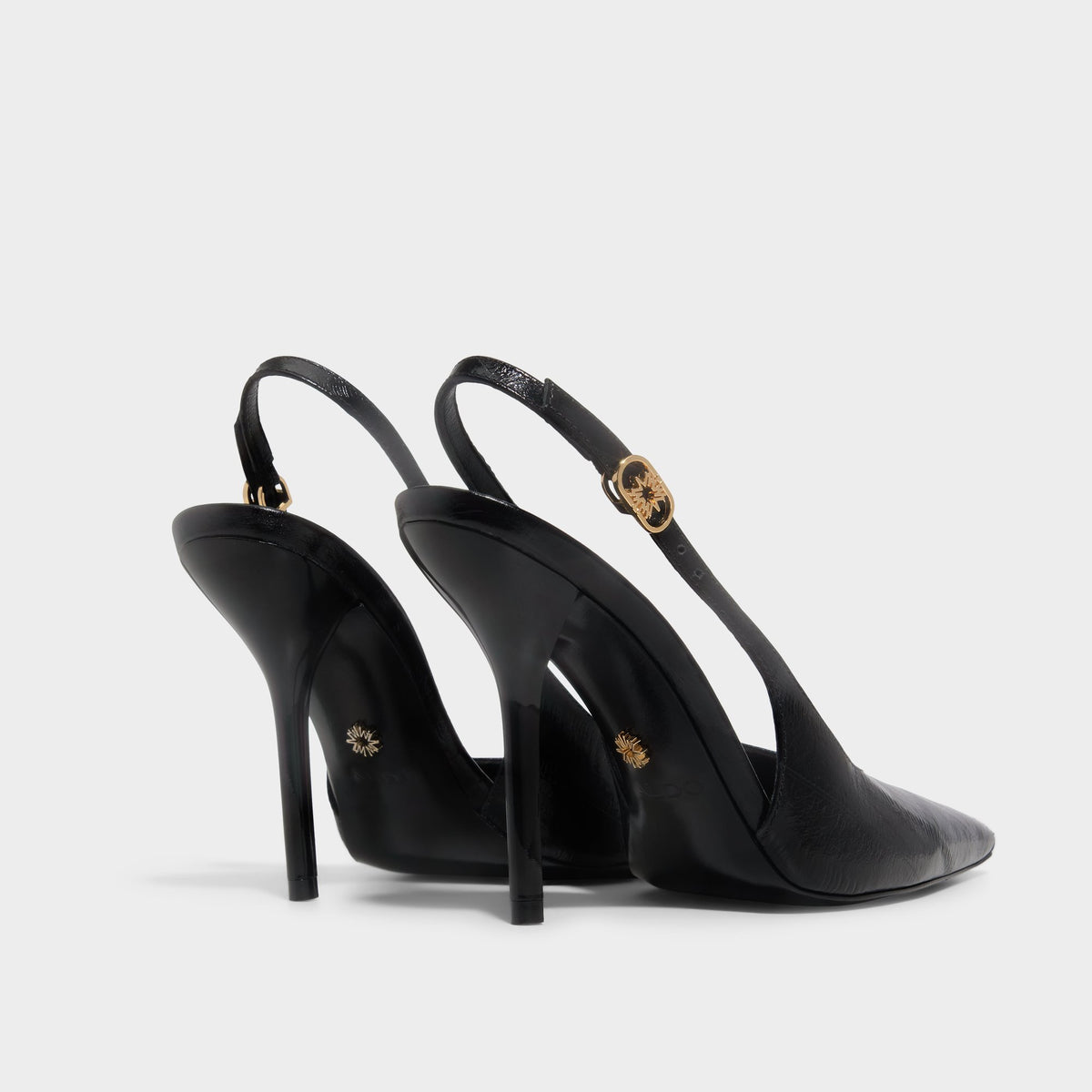 Three-quarter angle of Black Zuhair Murad x ALDO Slingback Heel 's back side