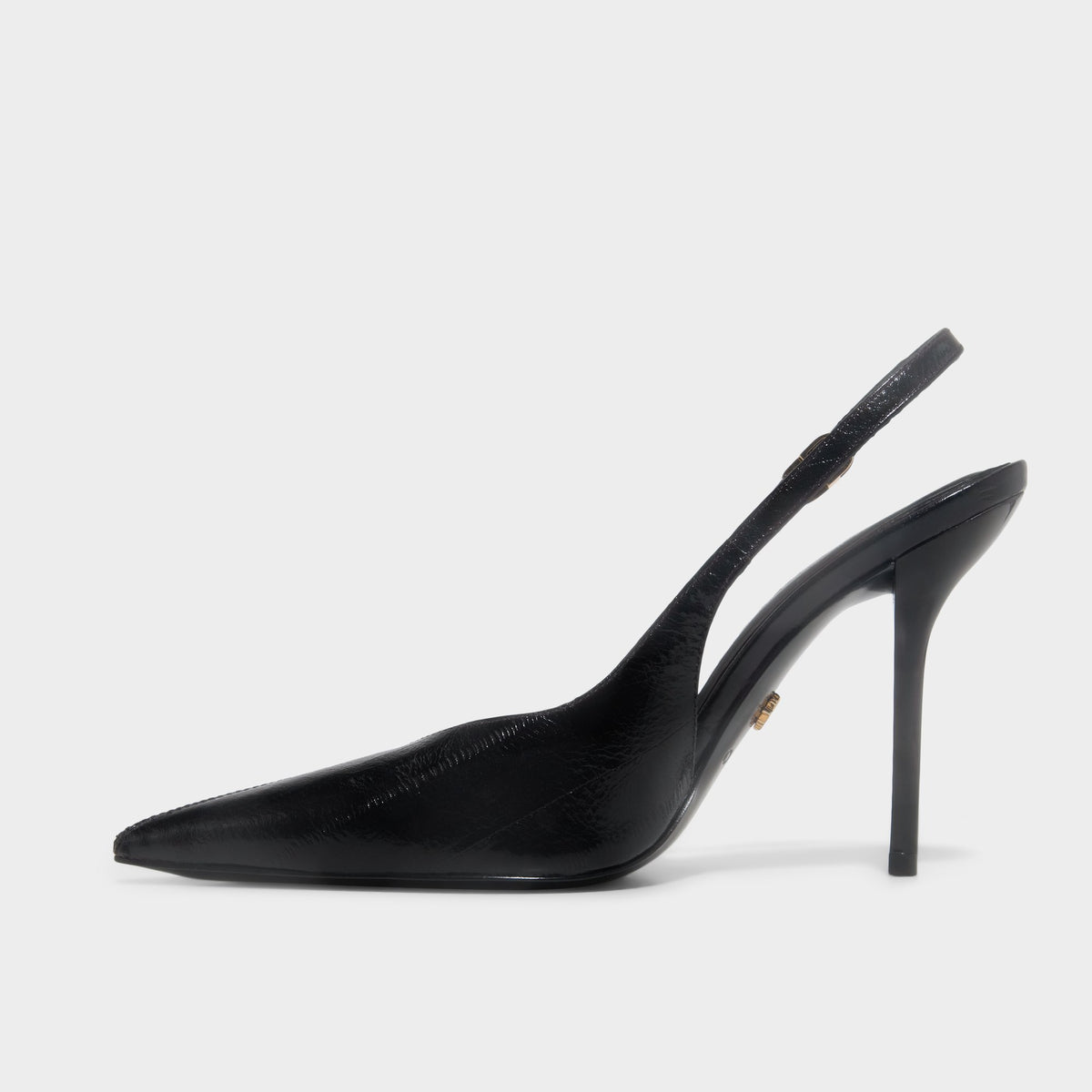Side view of Black Zuhair Murad x ALDO Slingback Heel