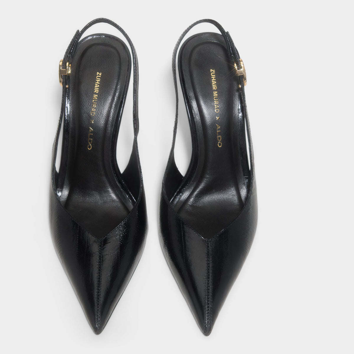 Three-quarter angle of Black Zuhair Murad x ALDO Slingback Heel 's front side