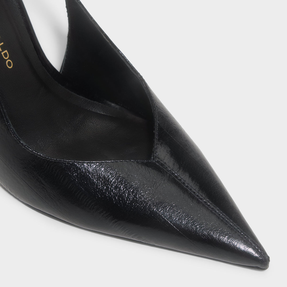 Top-down view of the Black Zuhair Murad x ALDO Slingback Heel