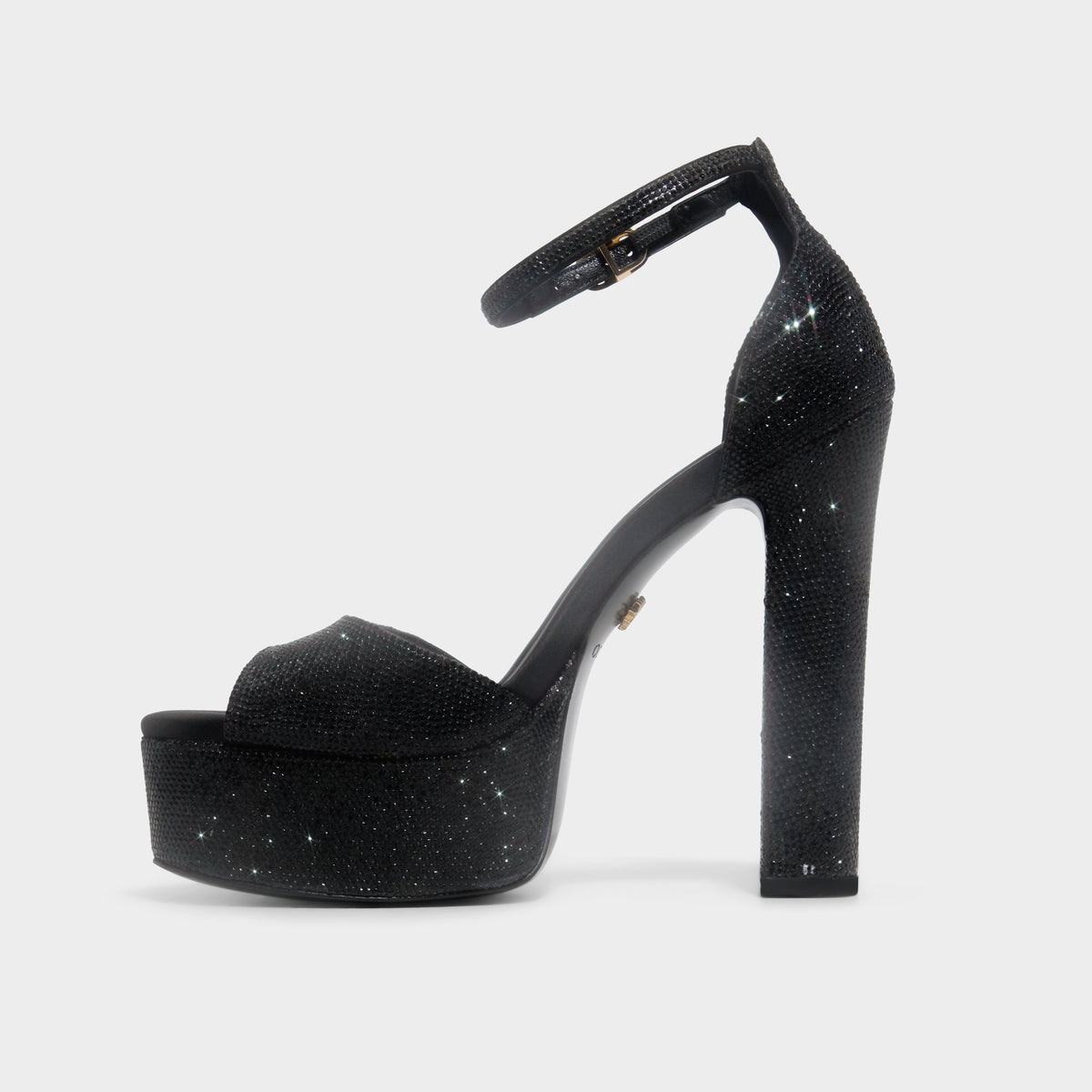 Vue latérale de Noir Zuhair Murad x ALDO Platform Sandal