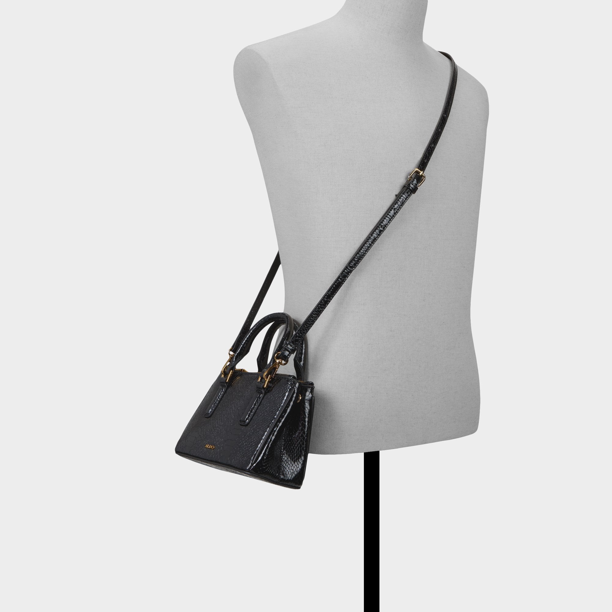 専用出品 ALDO様 ALDO CAILLA CROSSBODY SATCHEL HANDBAG WITH SCARF BLACK &OFF-WHITE