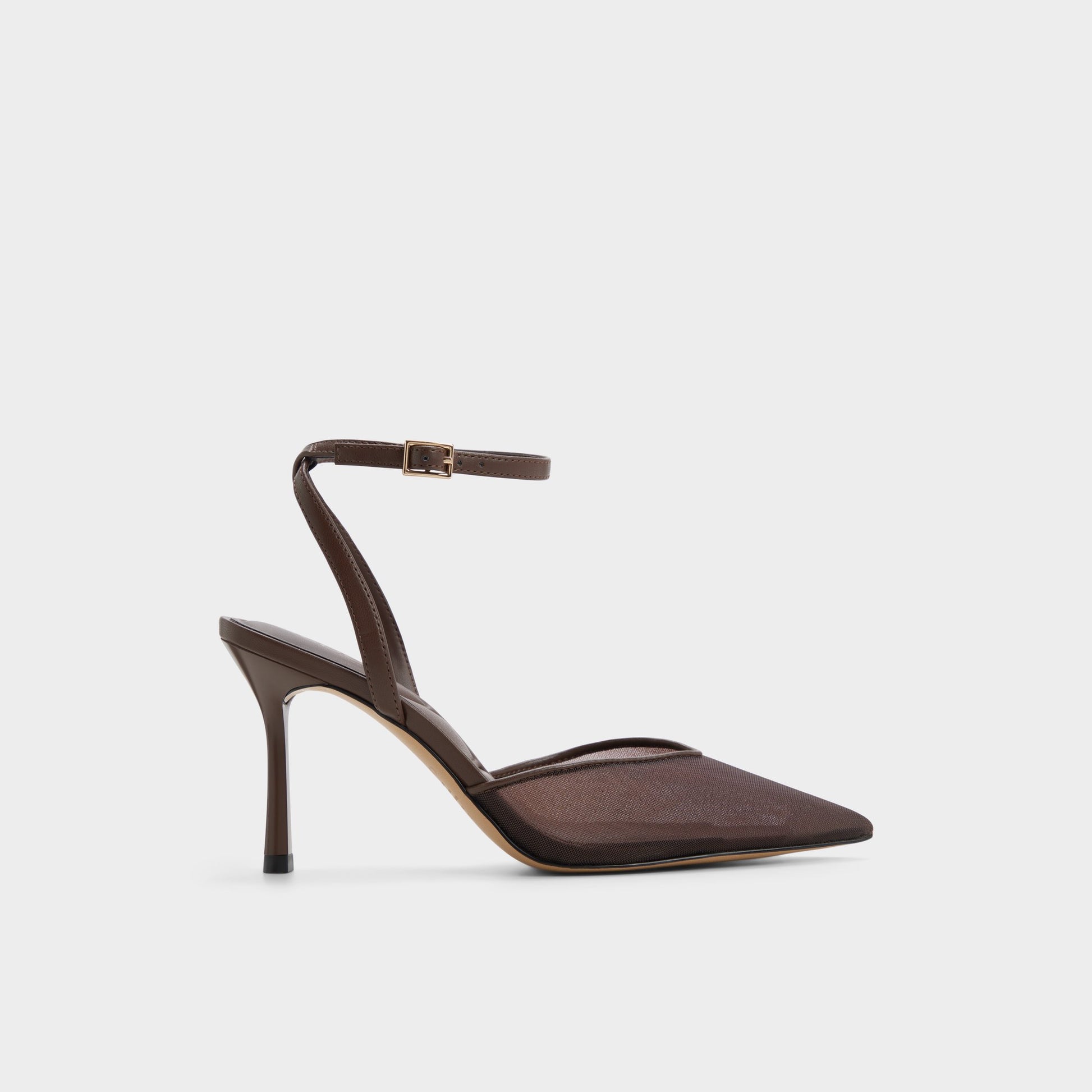 Main View of Dark brown Carolline Strappy heeled shoe for Womens
