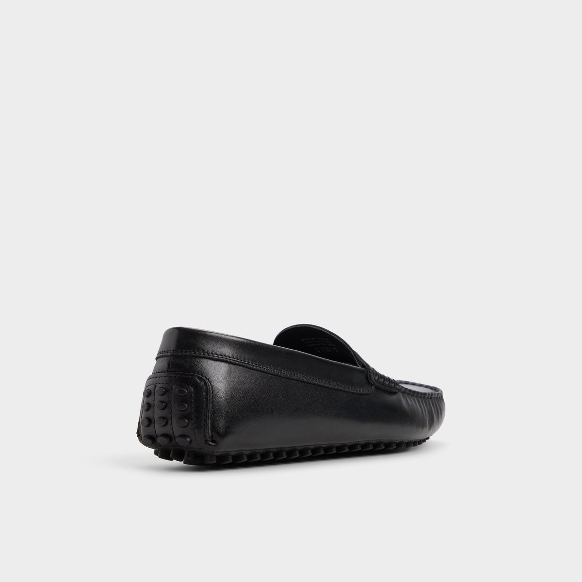 Three-quarter angle of Open black Jaritt Loafer's back side