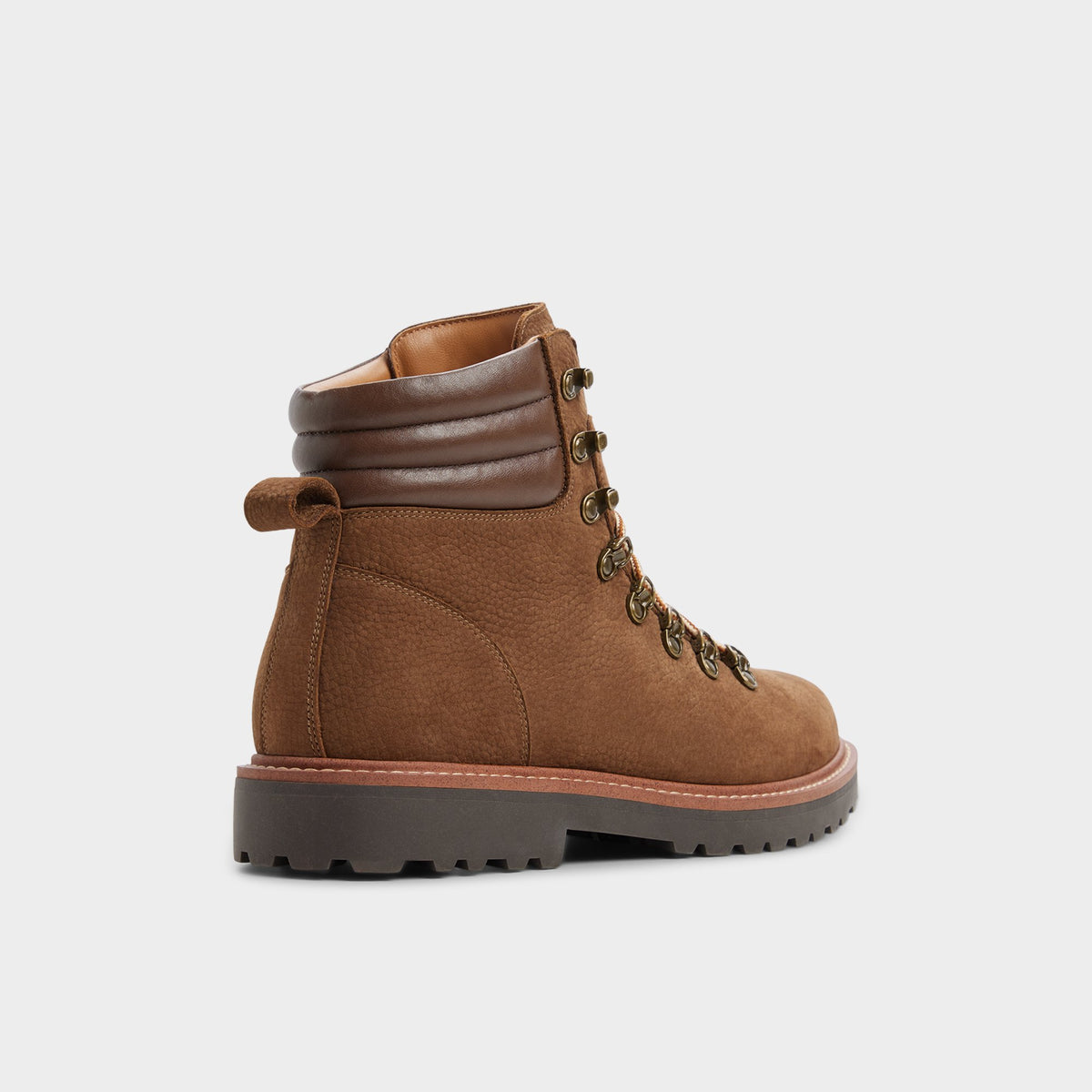 Three-quarter angle of Taupe Joshie Hiking boot's back side