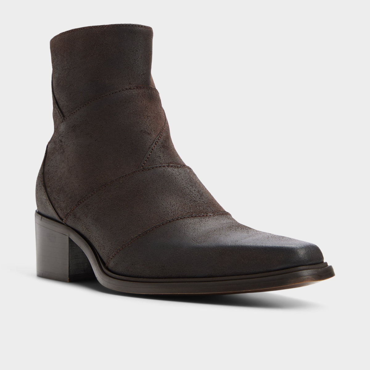 Three-quarter angle of Dark brown Zanatta Ankle boot's back side